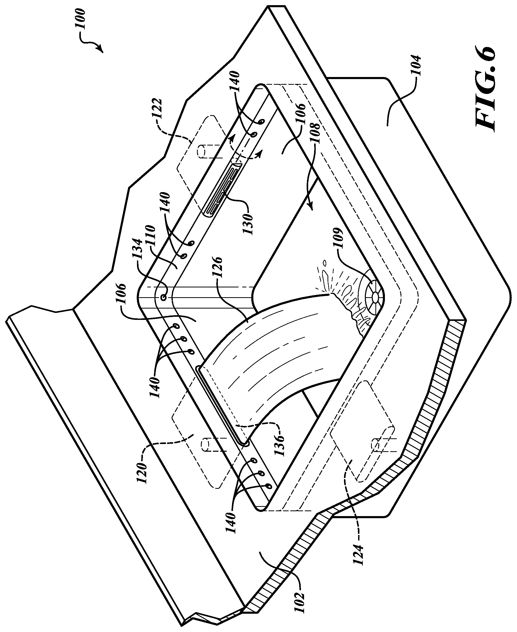 Patent US12338611 Figure 6 – Undermount sink