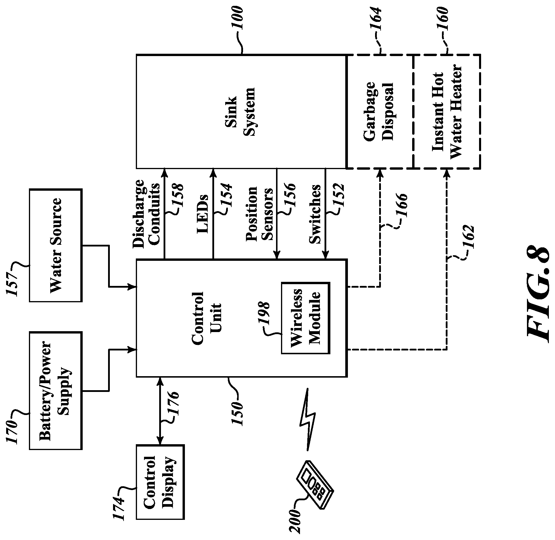 Patent US12338611 Figure 8 – Undermount sink
