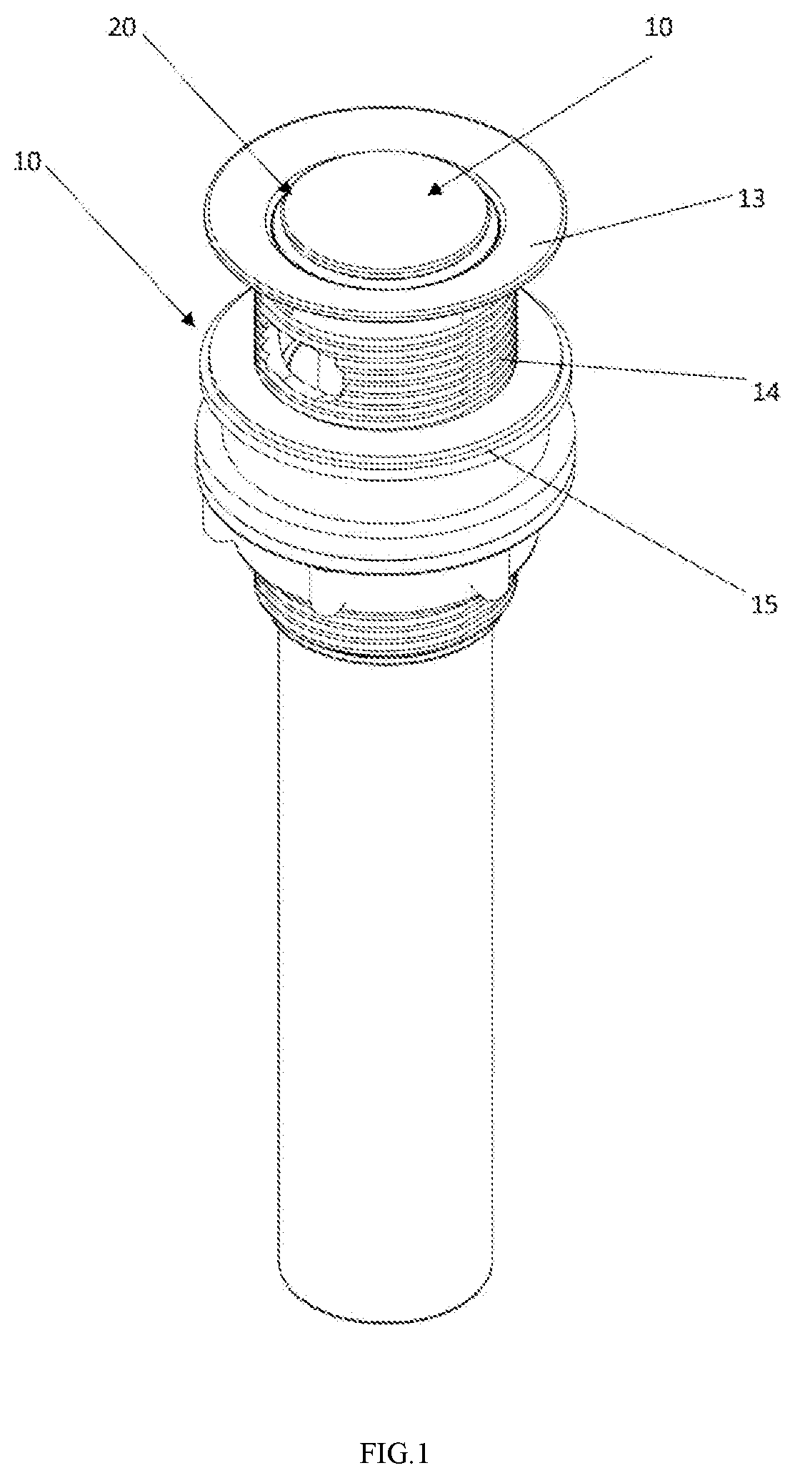 Patent US12338612 — Structure for water drainage head — Figure 1