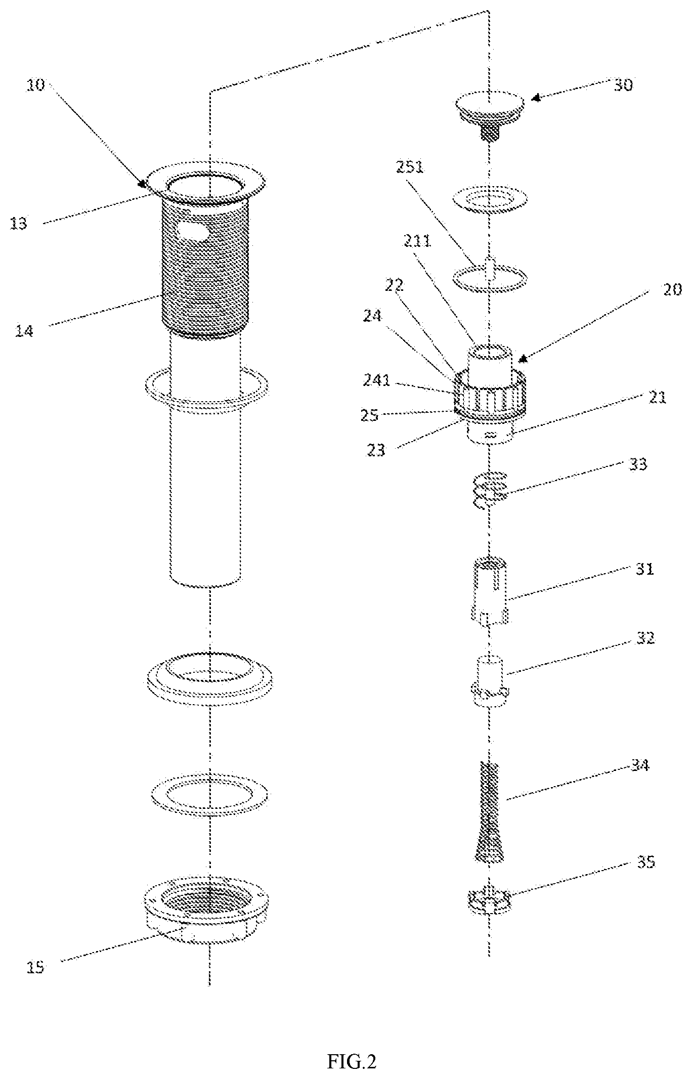 Patent US12338612 Figure 2 – Structure for water drainage head