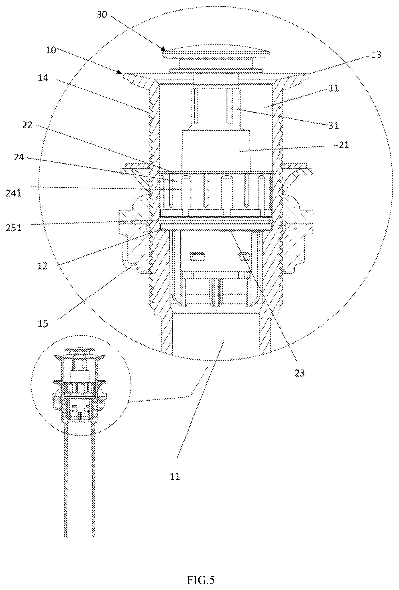 Patent US12338612 Figure 5 – Structure for water drainage head