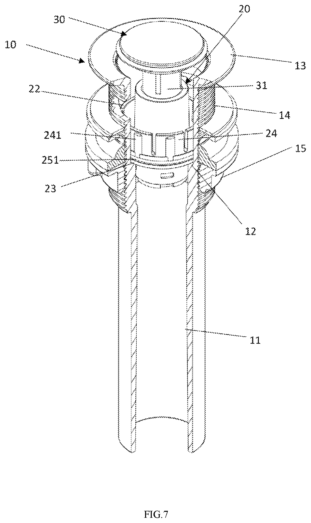 Patent US12338612 Figure 7 – Structure for water drainage head
