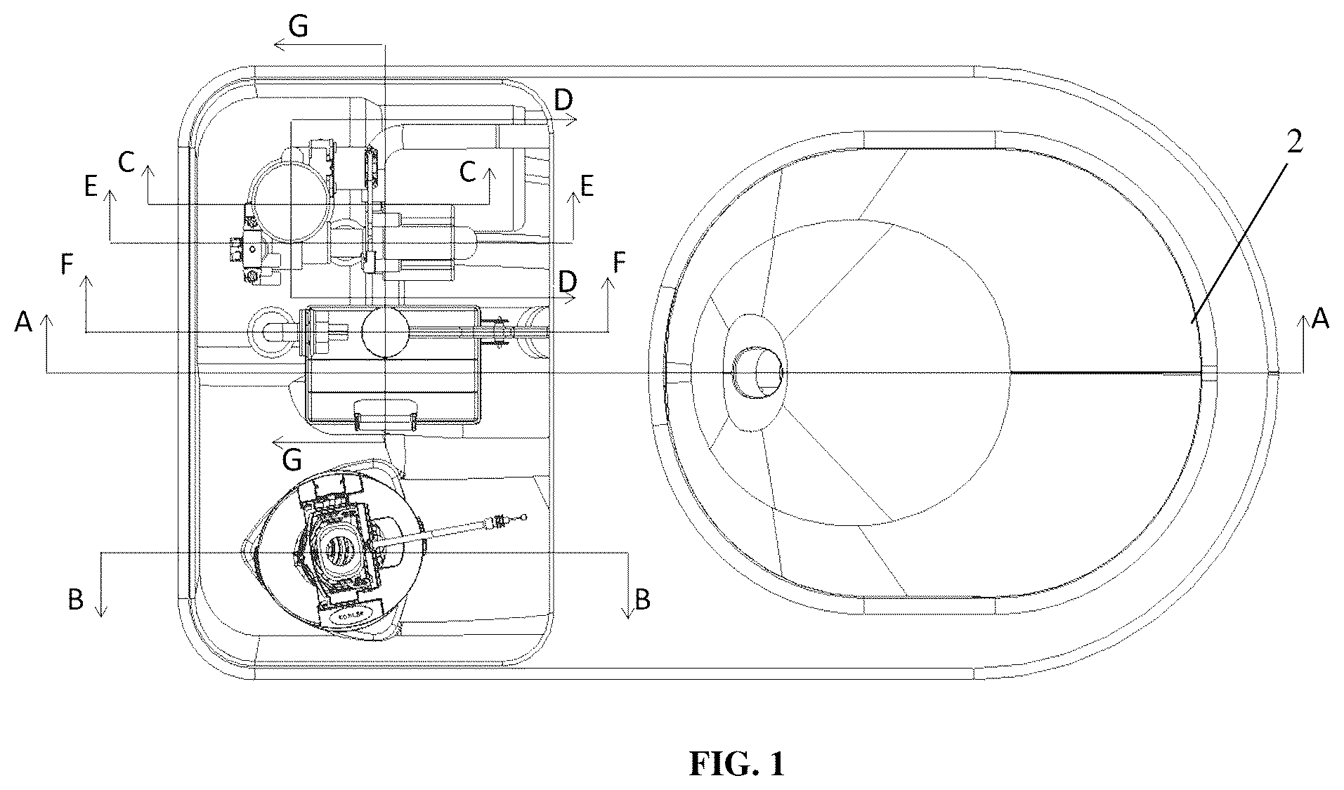 Patent US12338613 Figure 1 – Water supply mechanism for a jet hole