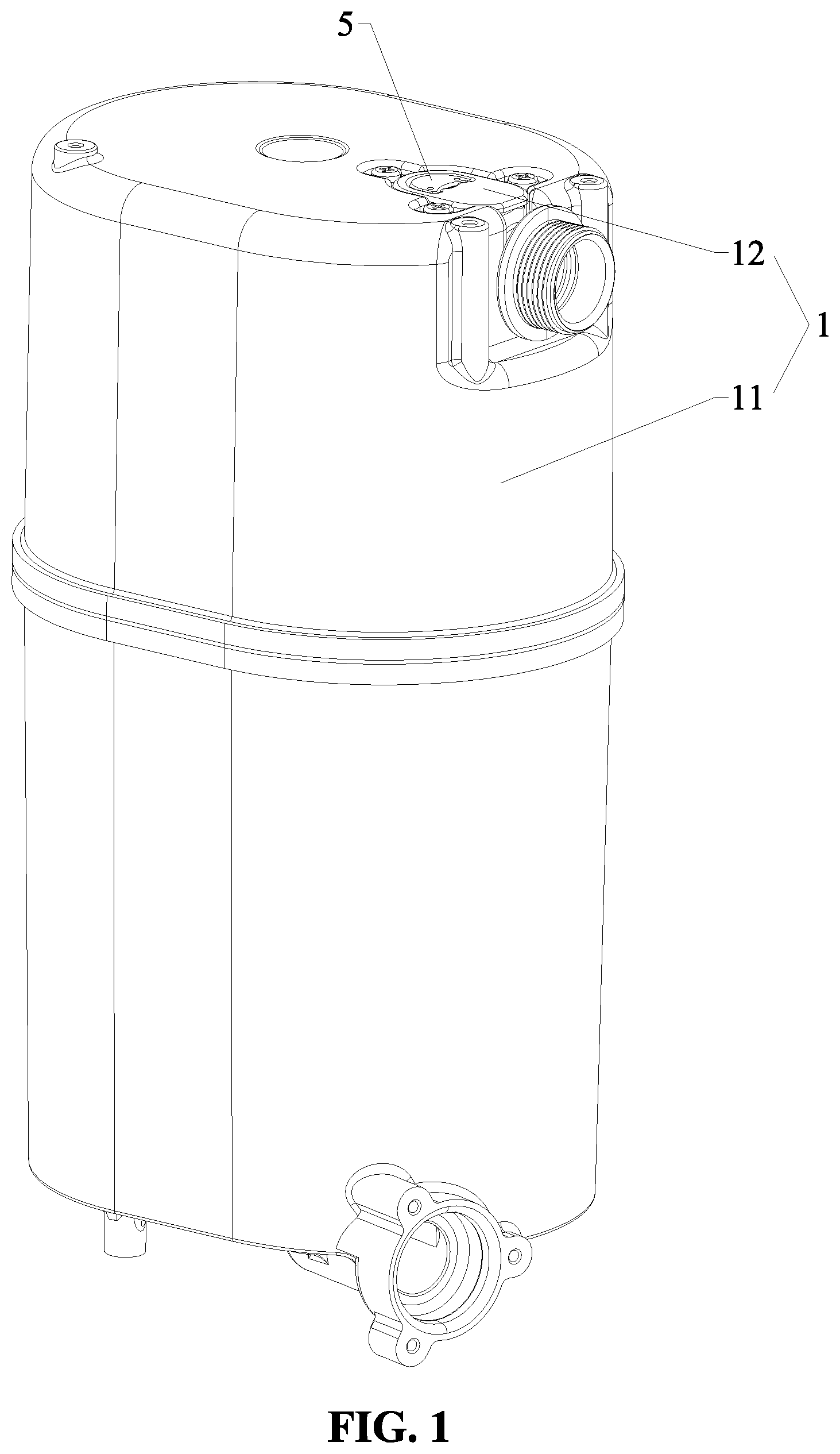 Patent US12338614 Figure 1 – Pressure-assisted flush water tank