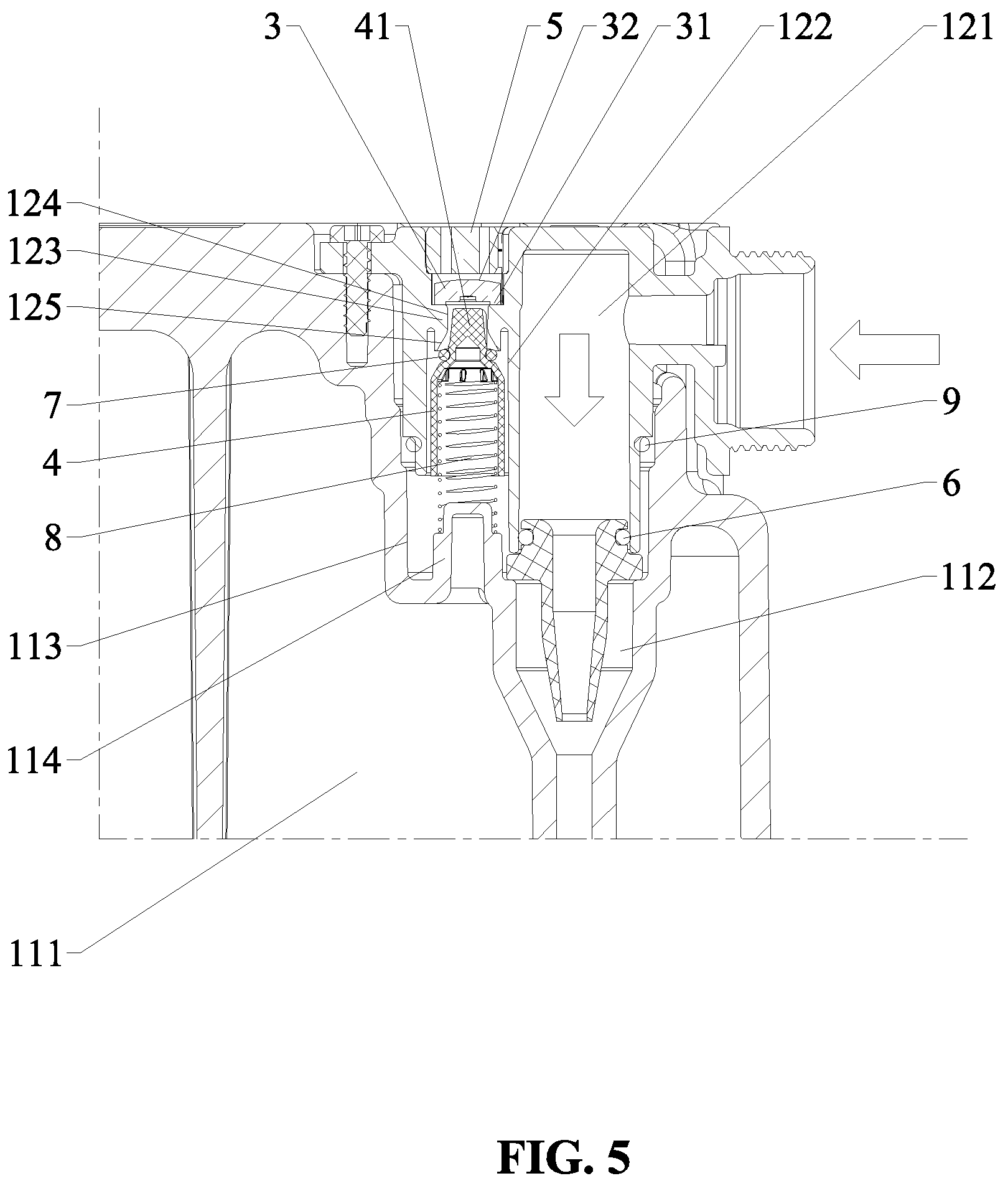 Patent US12338614 Figure 5 – Pressure-assisted flush water tank