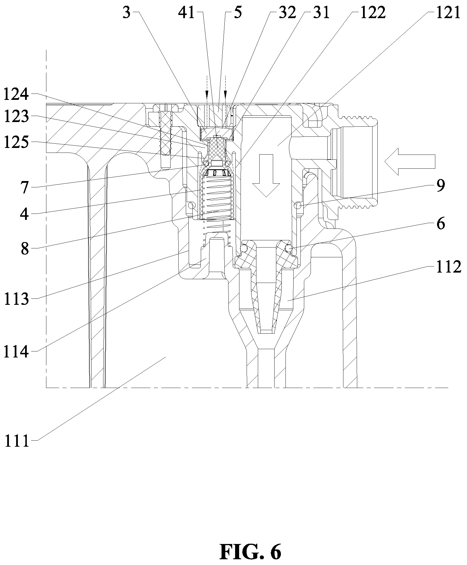 Patent US12338614 Figure 6 – Pressure-assisted flush water tank