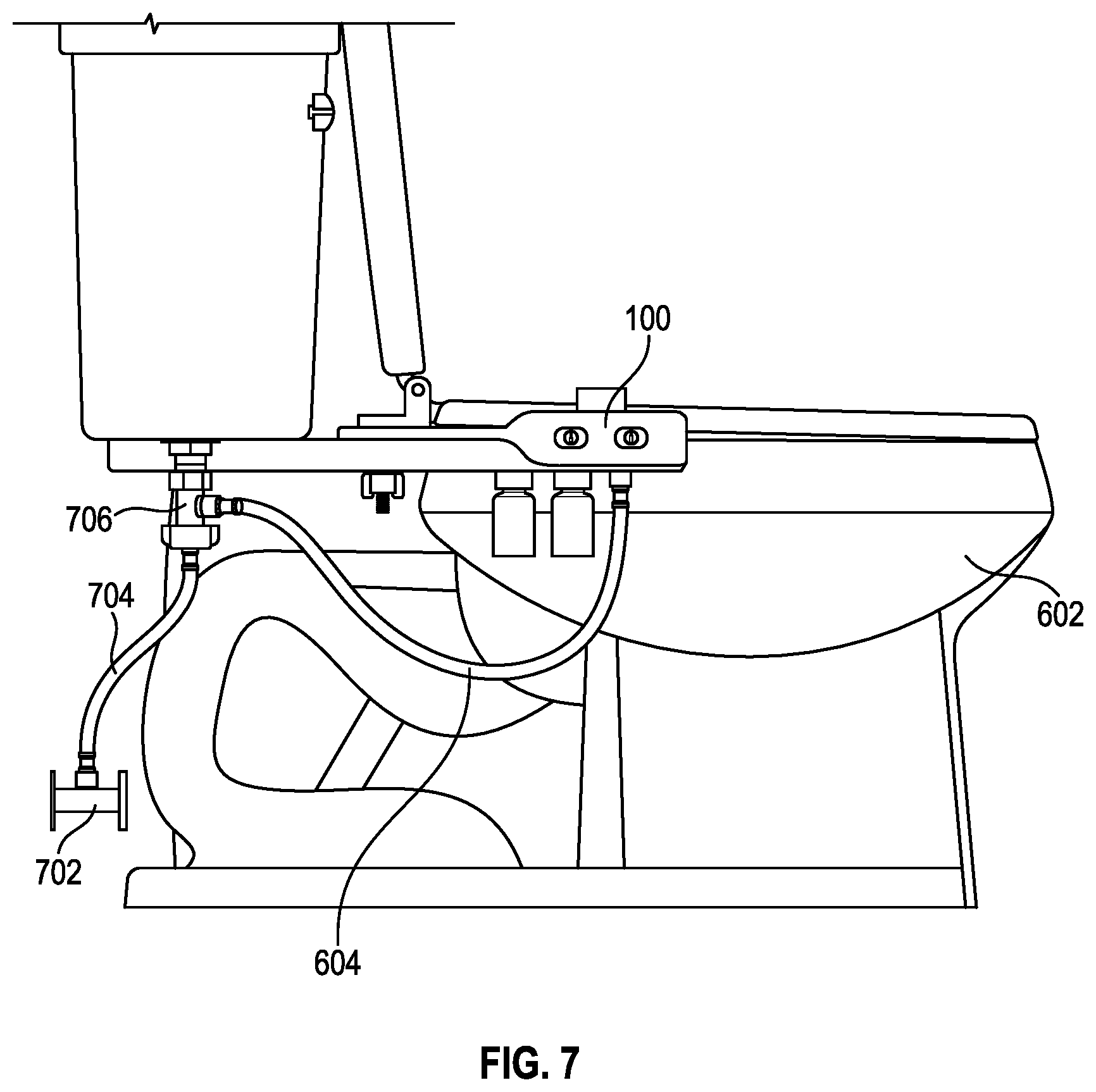 Patent US12338615 Figure 7 – Bidet device