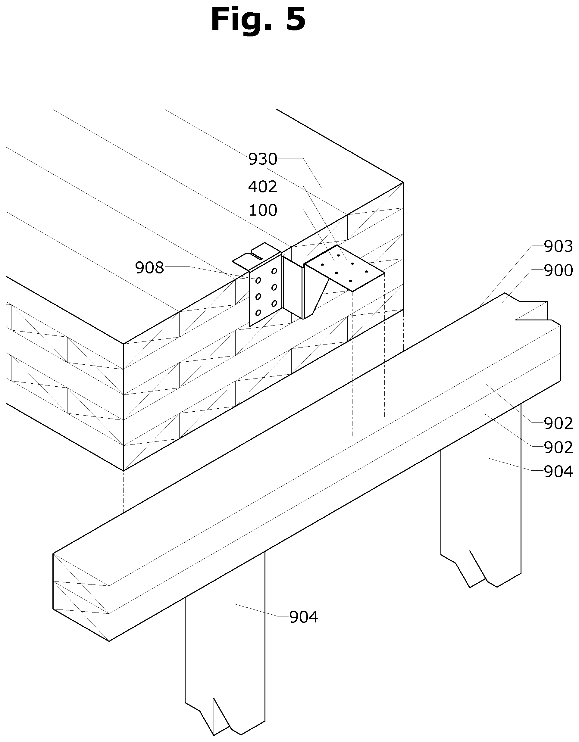 Patent US12338619 Figure 4 – Mass timber hanger