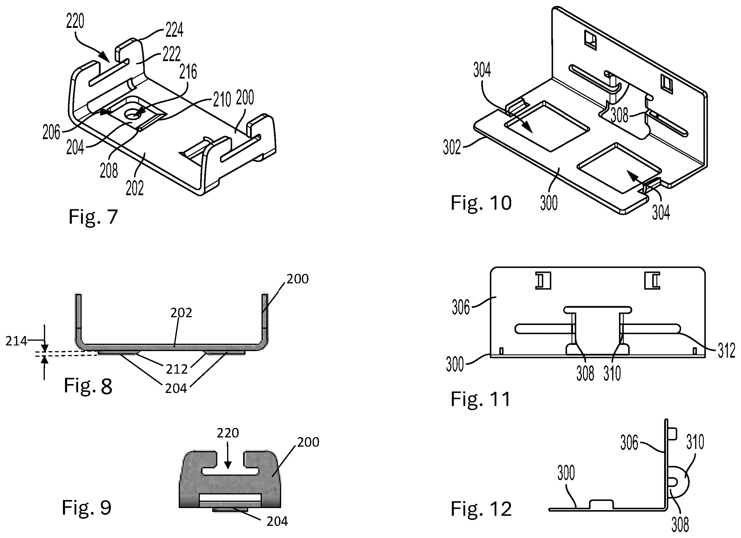 Patent US12338623 Figure 3 – Attachment components and system for ceiling panels