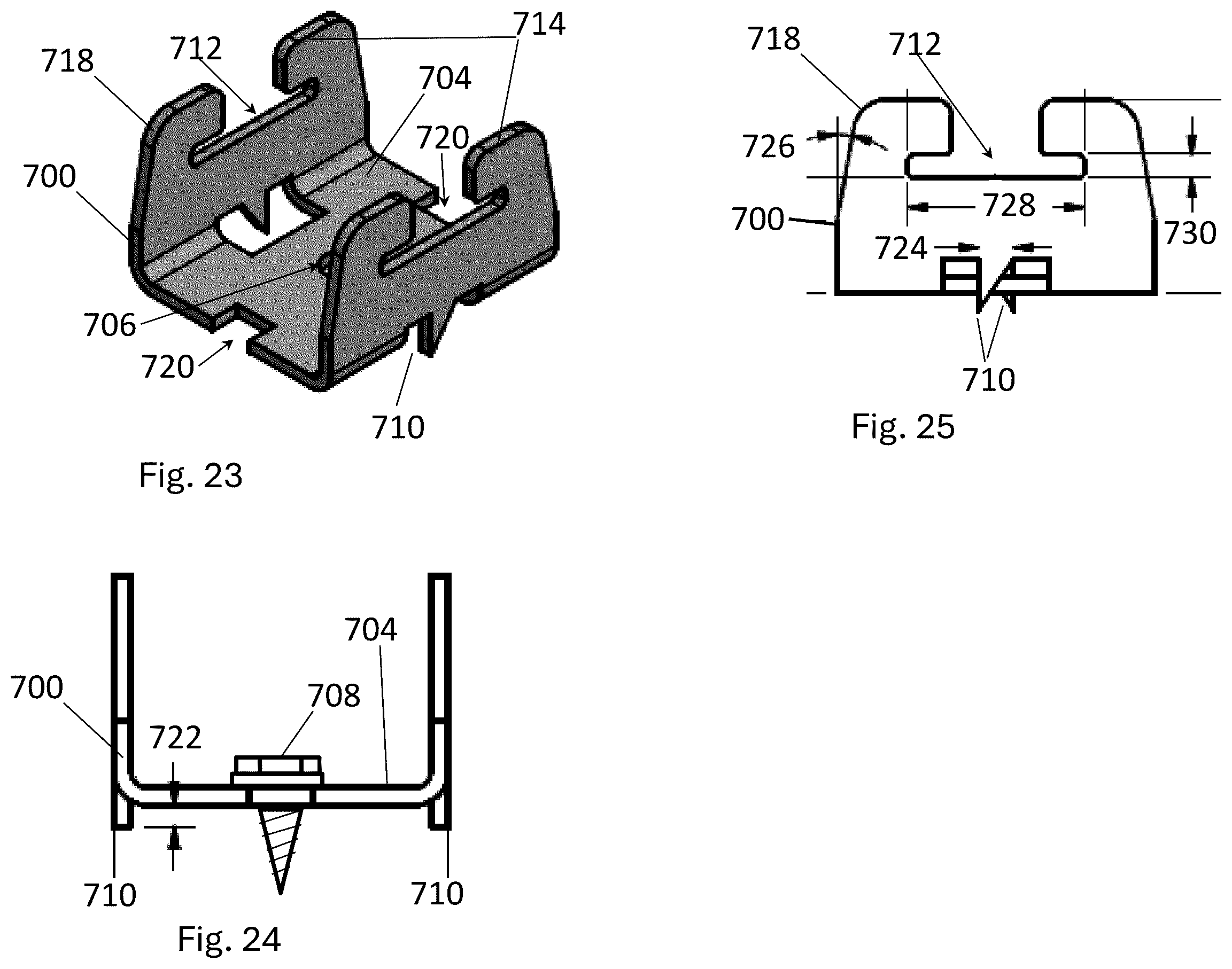 Patent US12338623 Figure 9 – Attachment components and system for ceiling panels