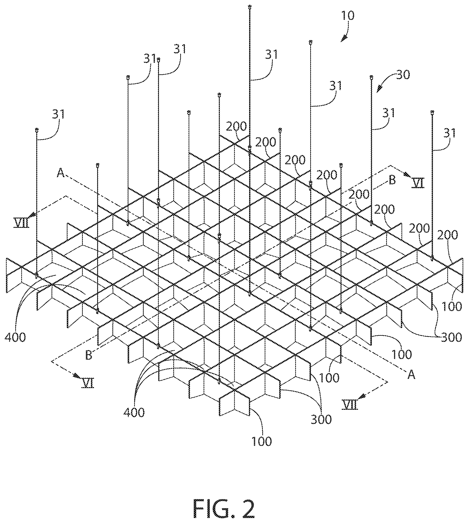 Patent US12338624 Figure 2 – Ceiling system and method of installation
