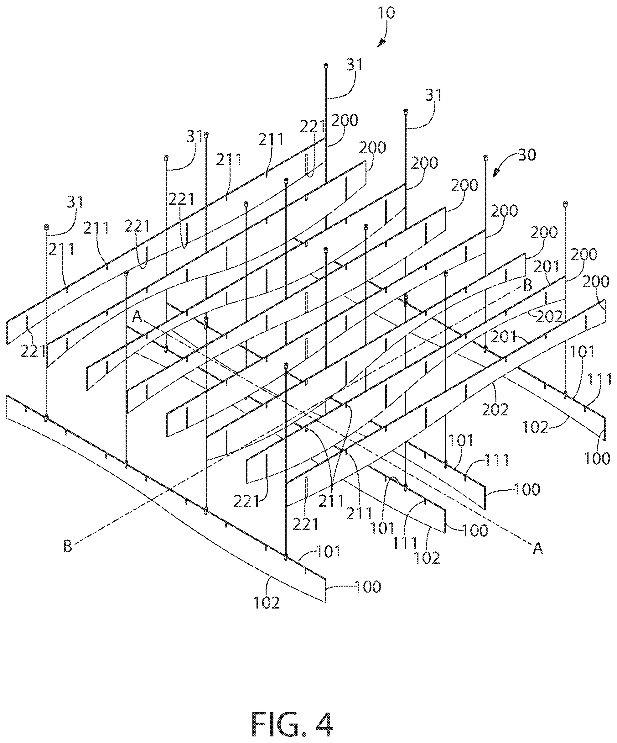Patent US12338624 Figure 4 – Ceiling system and method of installation