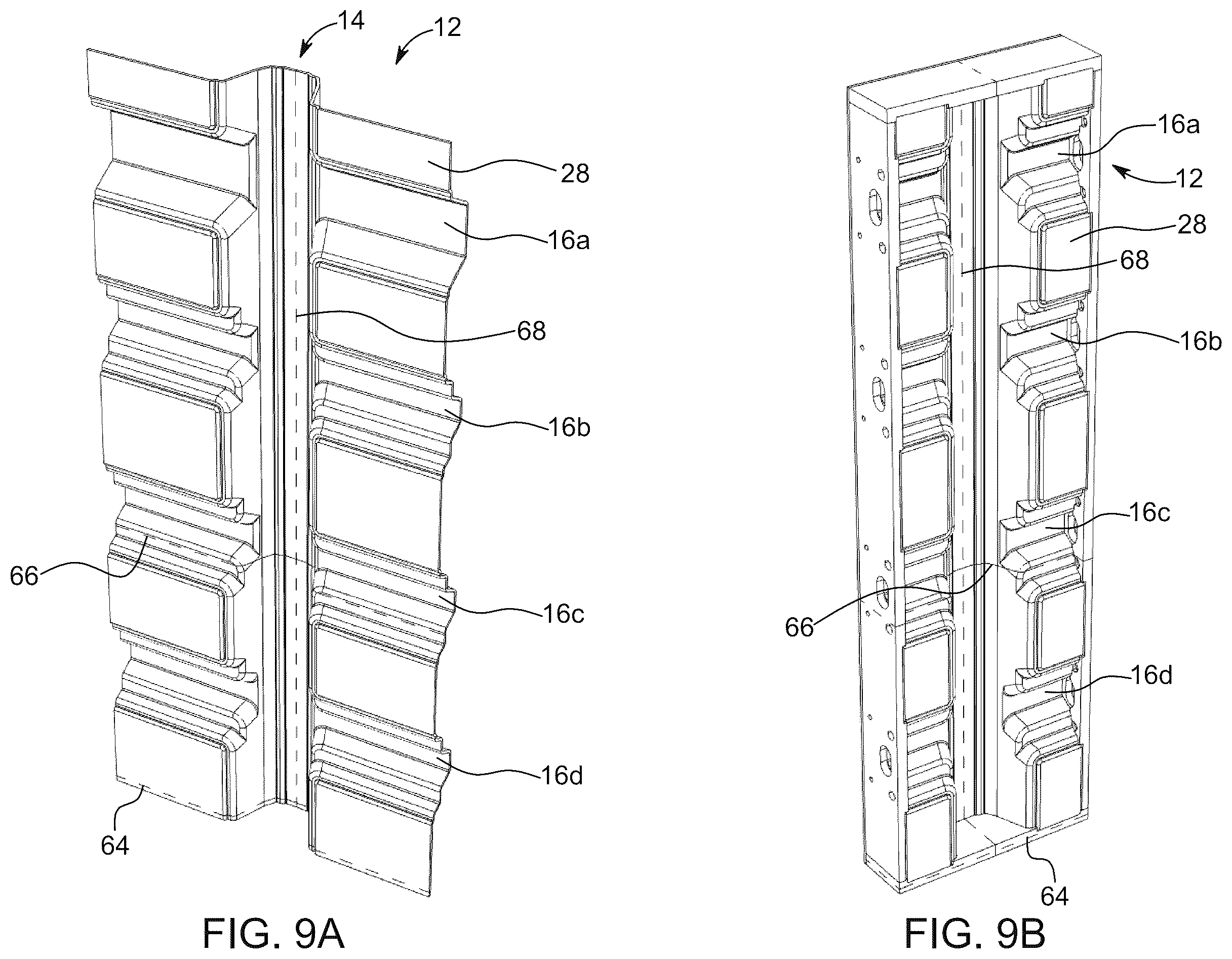 Patent US12338626 Figure 14 – Modular wall panel with integrated channels