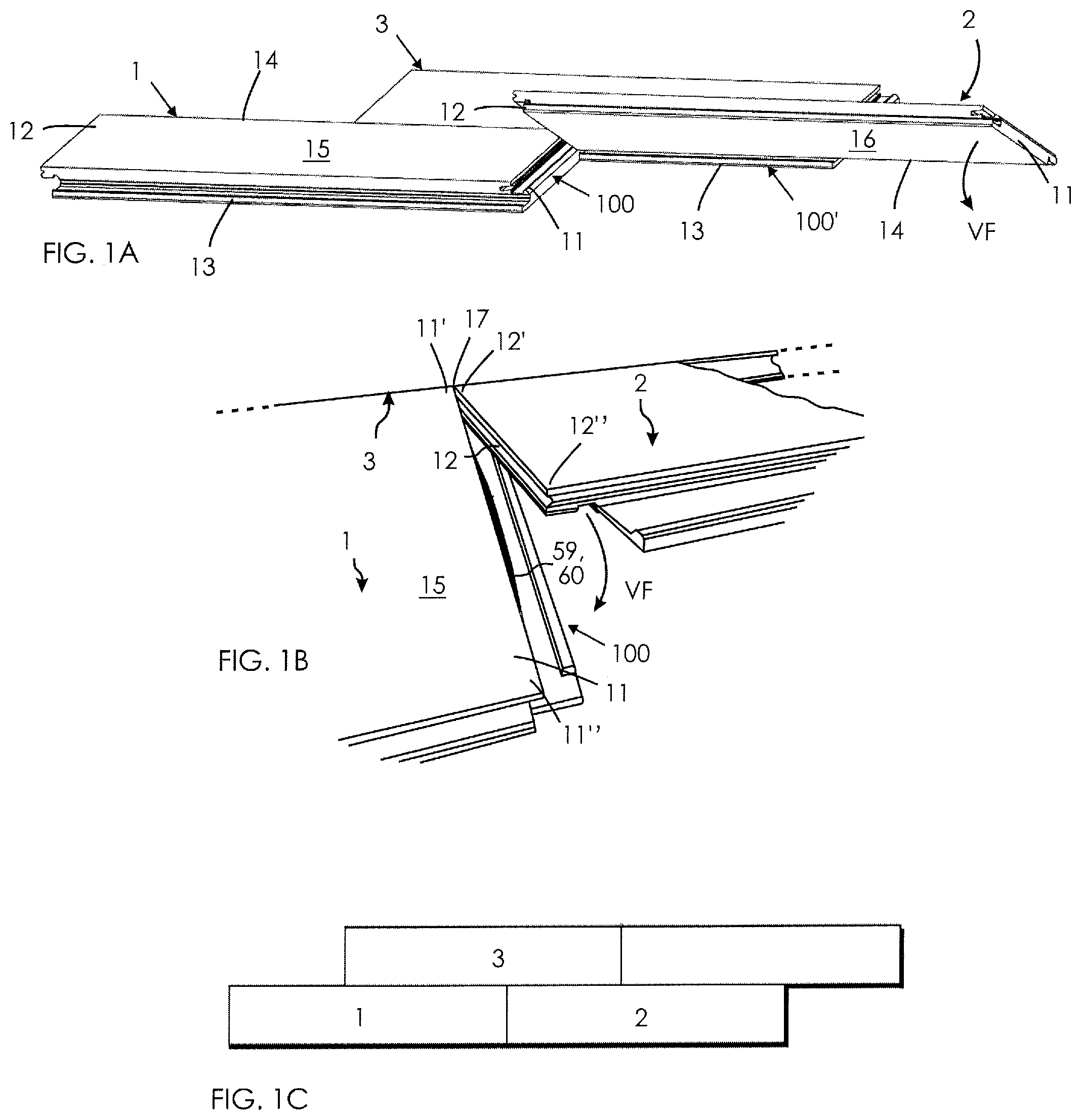 Patent US12338635 Figure 1 – Building panel with mechanical locking device