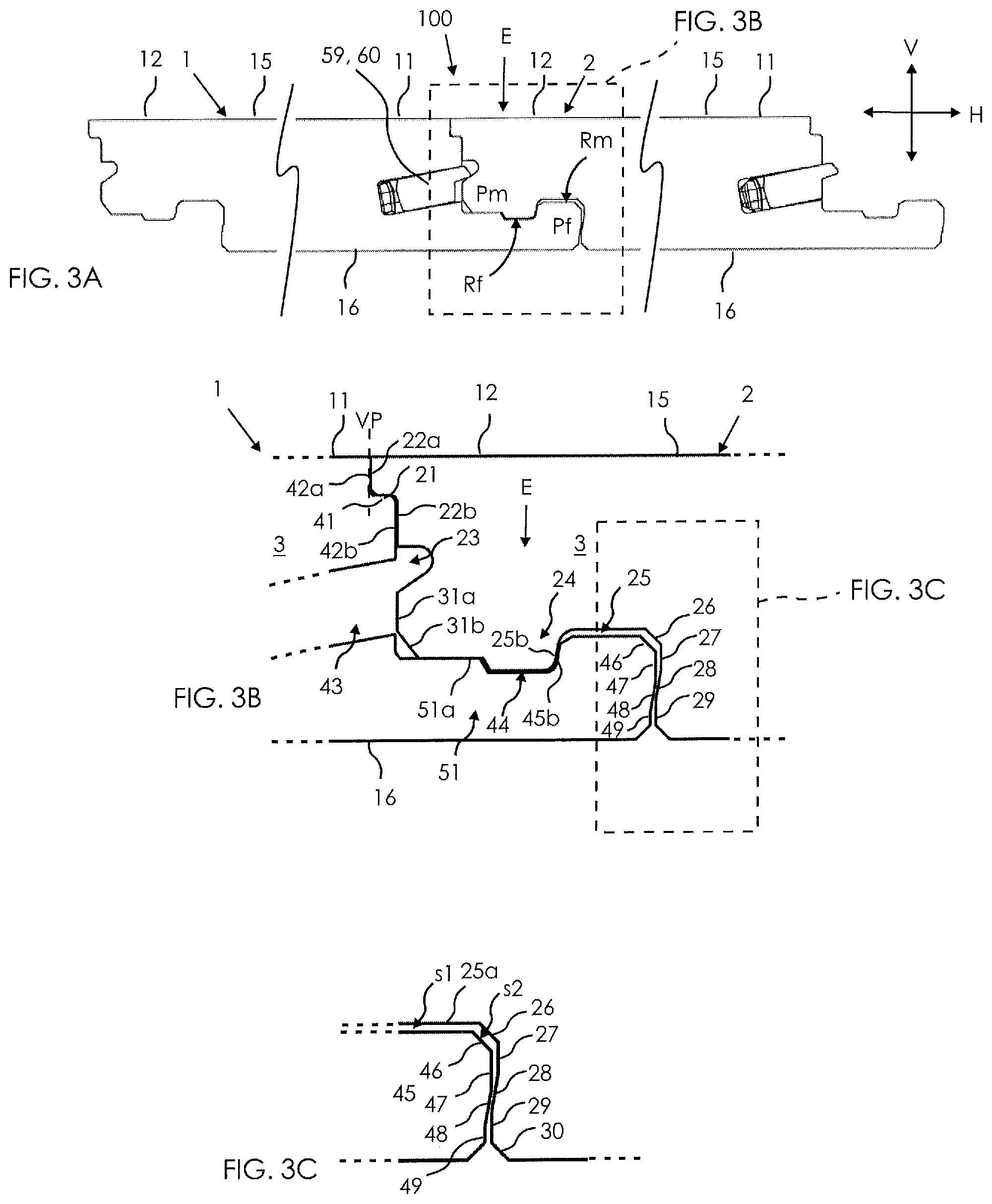 Patent US12338635 Figure 3 – Building panel with mechanical locking device