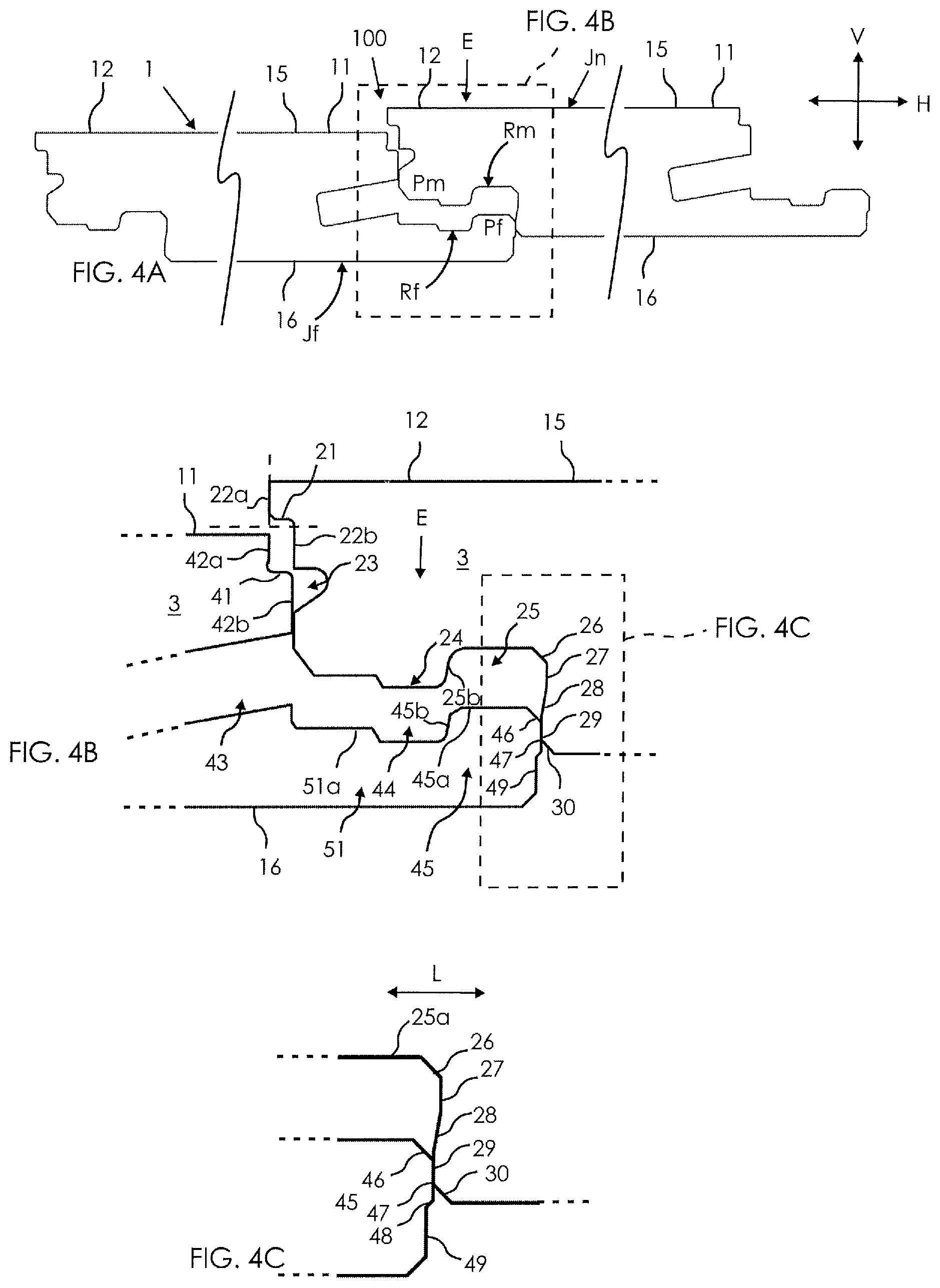 Patent US12338635 Figure 4 – Building panel with mechanical locking device