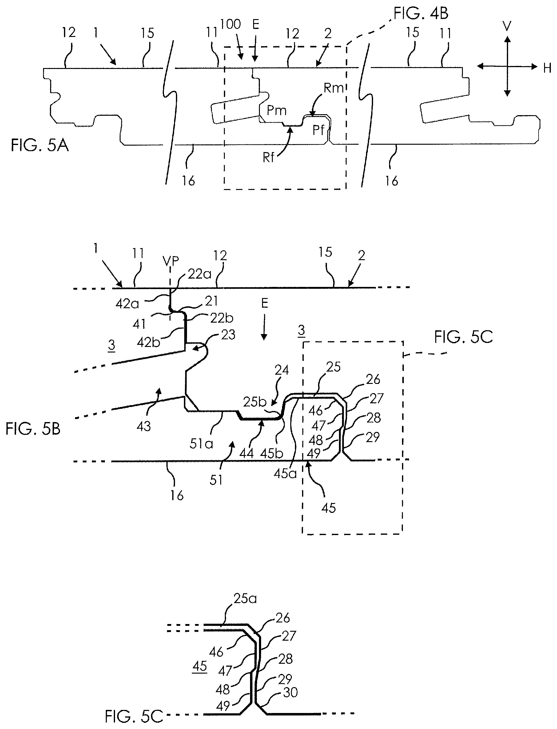 Patent US12338635 Figure 5 – Building panel with mechanical locking device