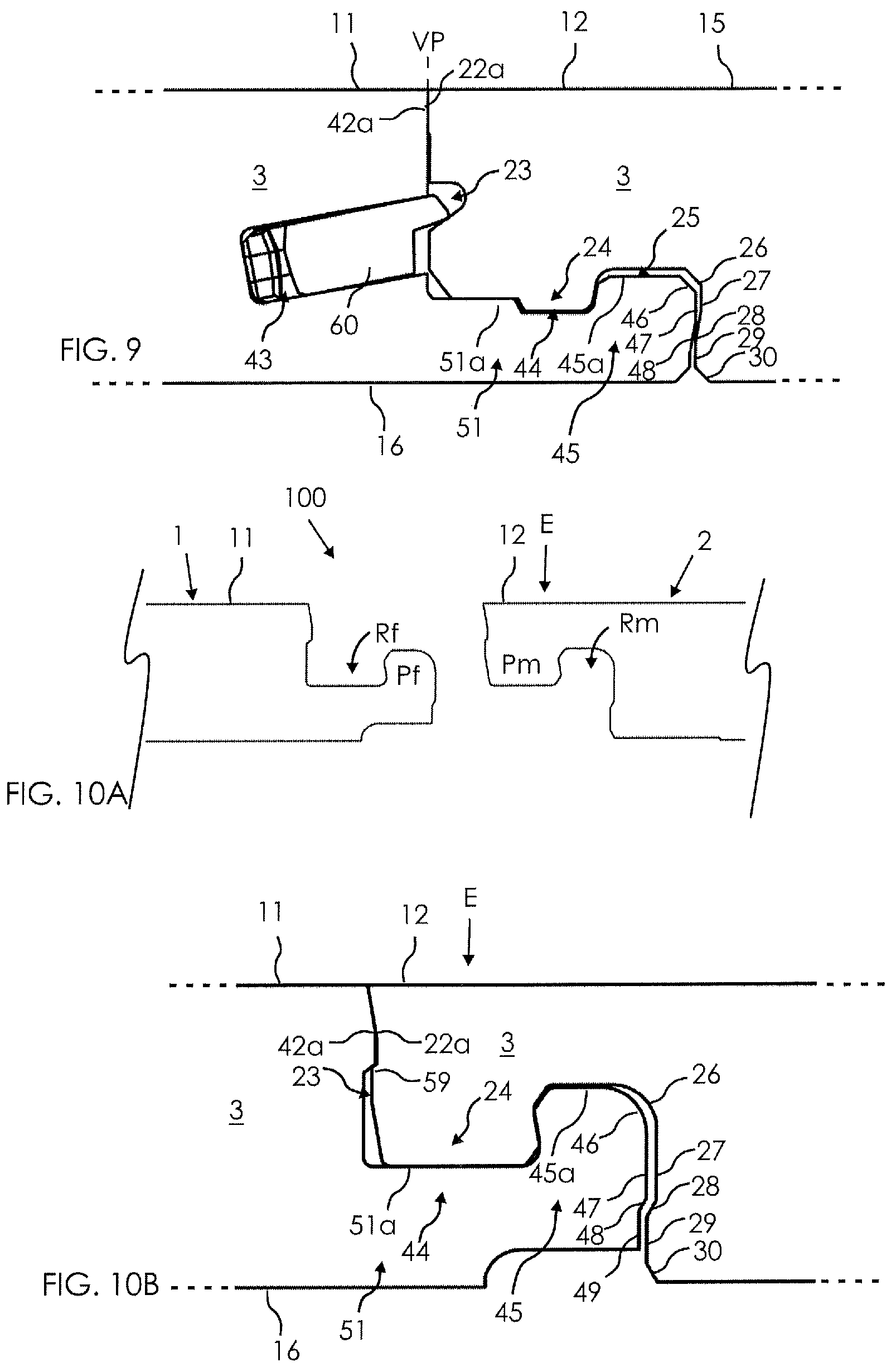 Patent US12338635 Figure 7 – Building panel with mechanical locking device