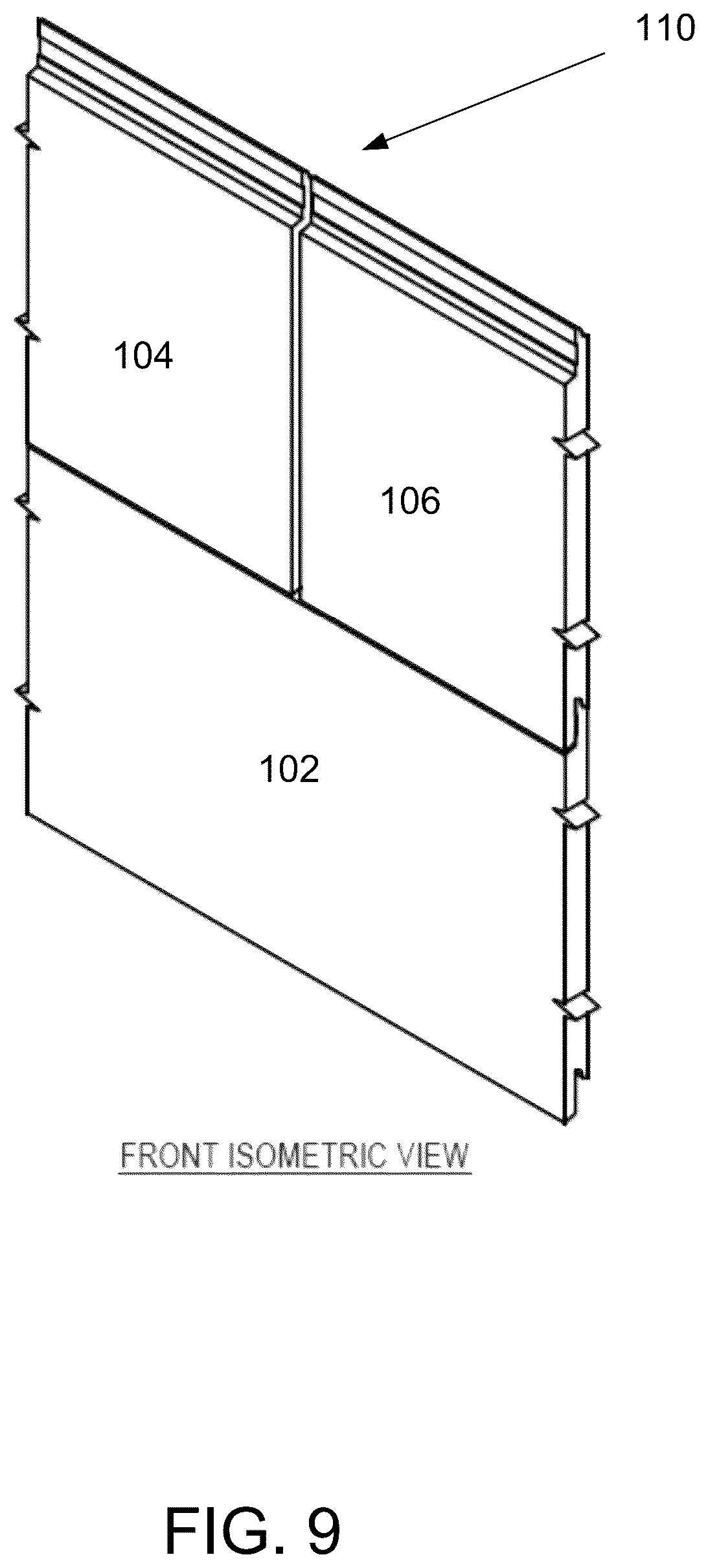 Patent US12338636 Figure 9 – Nickel-gap flat siding product with locking joint
