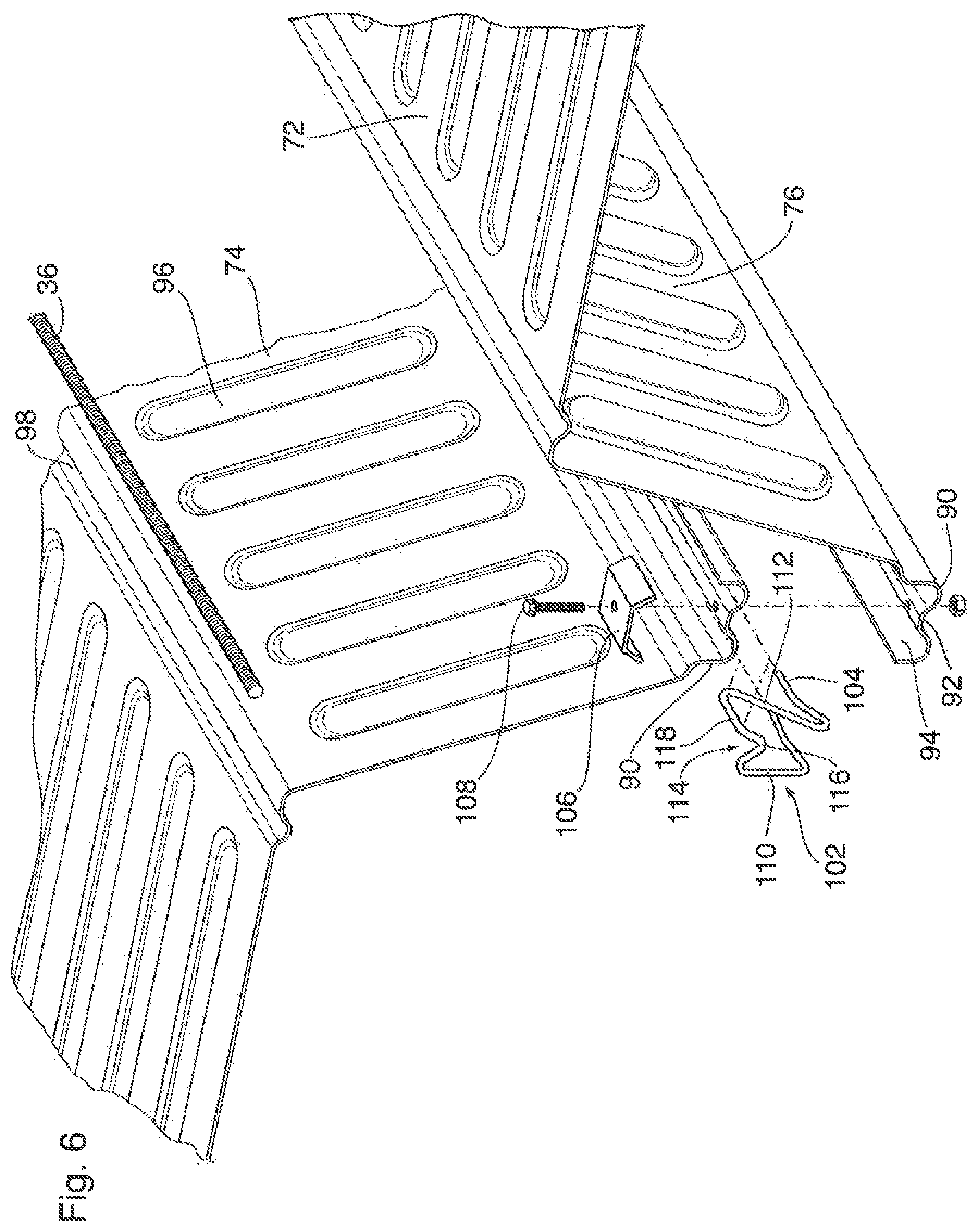 Patent US12338640 Figure 6 – Floor panel system
