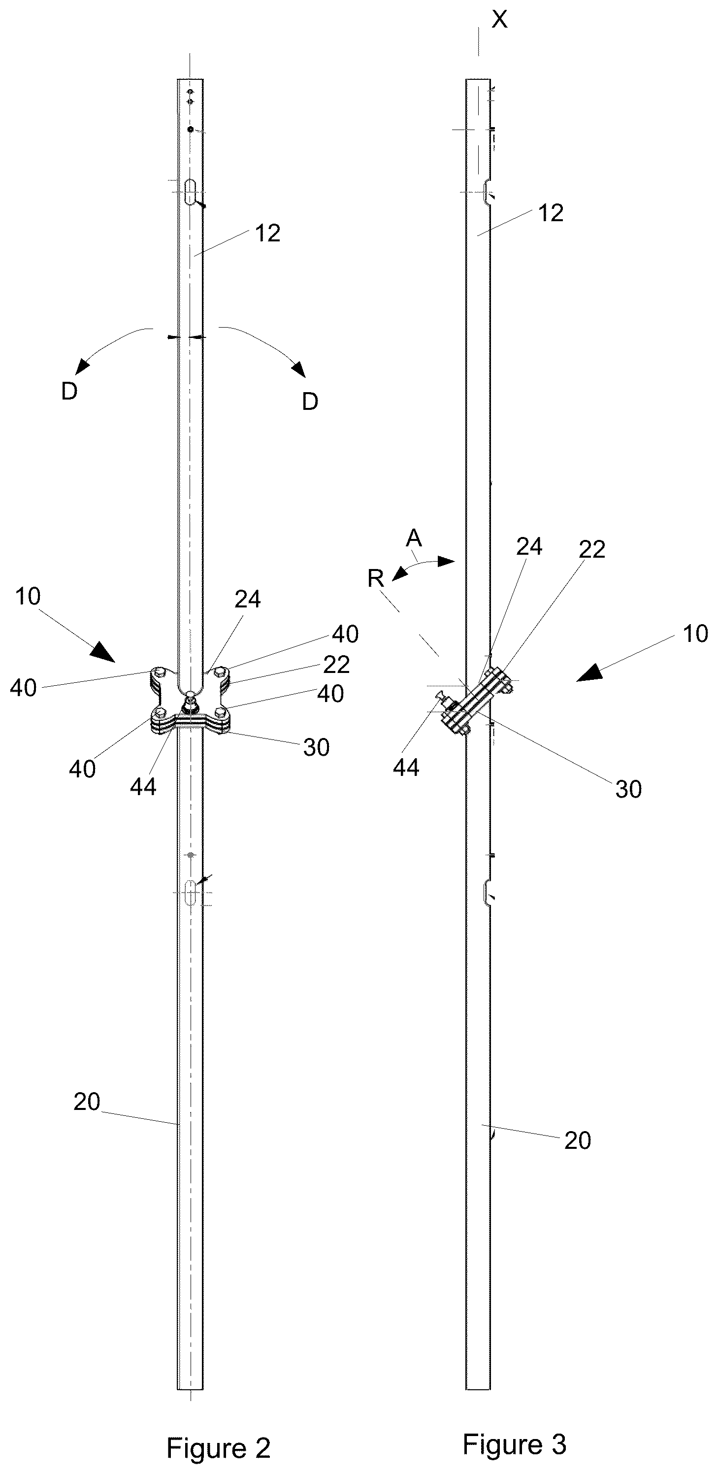 Patent US12338643 Figure 2 – Swing arrangement for a pole