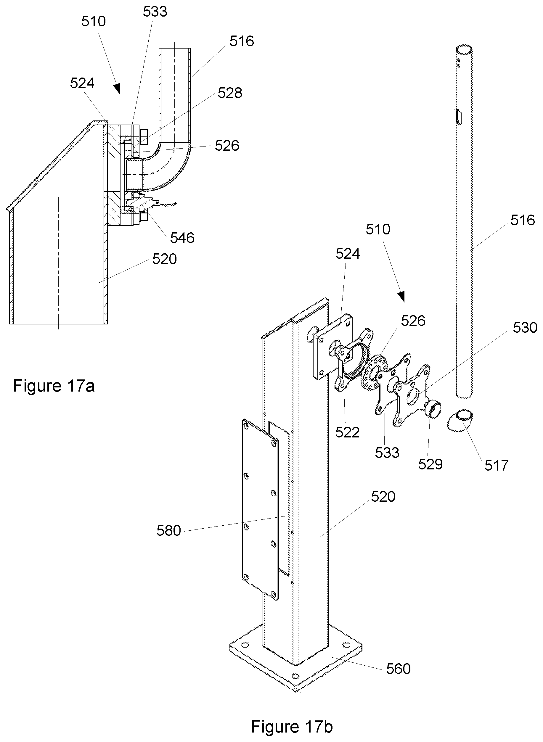 Patent US12338643 Figure 9 – Swing arrangement for a pole