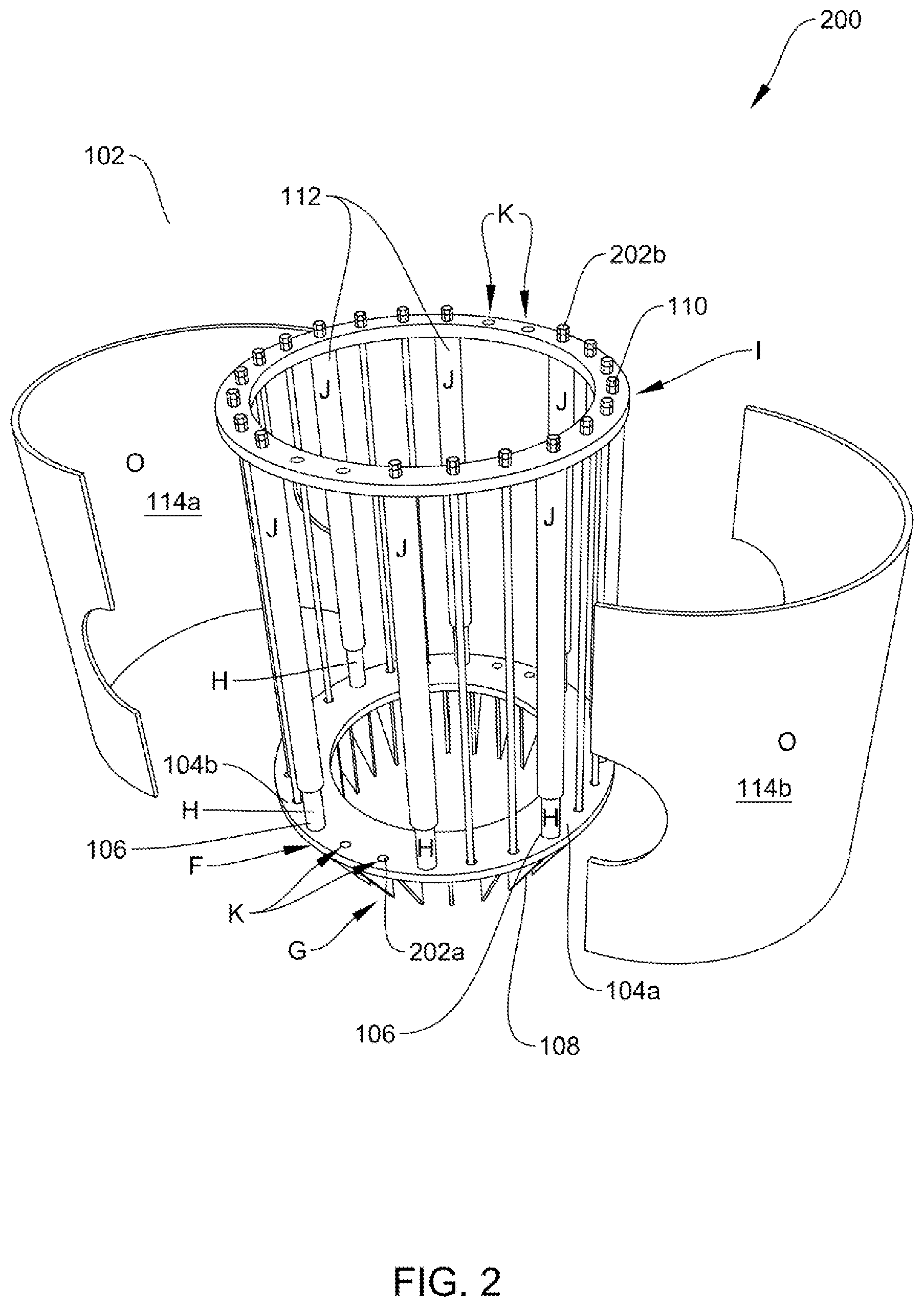 Patent US12338644 Figure 2 – Apparatus for mounting cellular tower on billboards