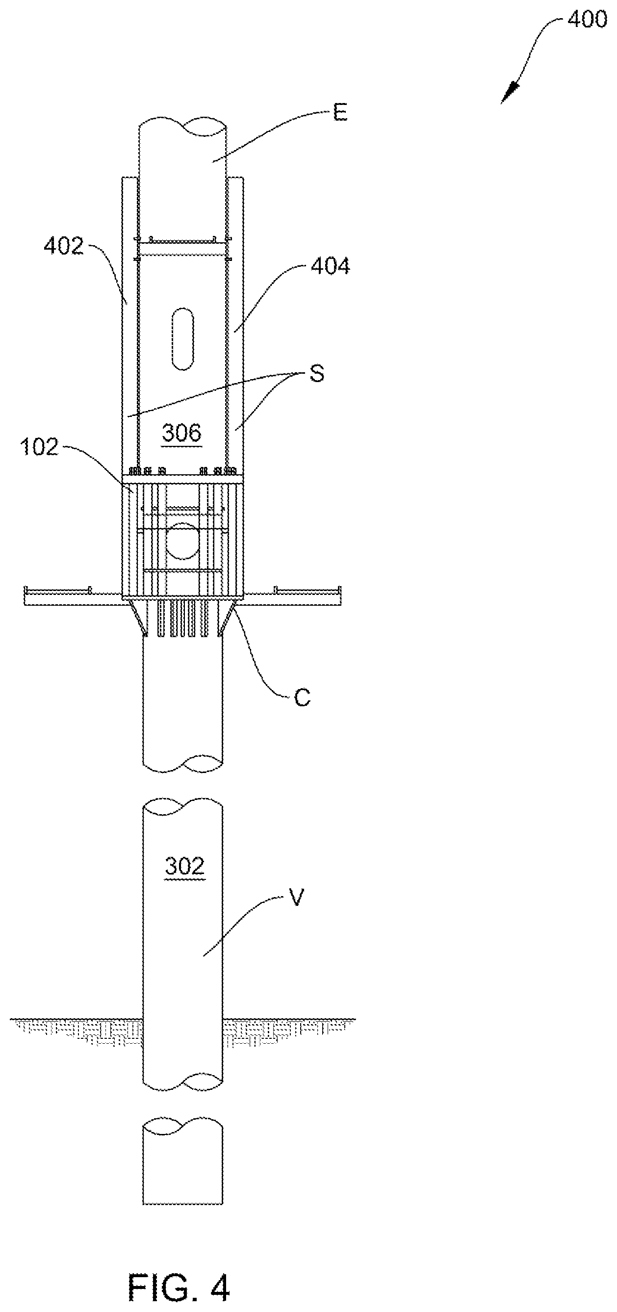 Patent US12338644 Figure 4 – Apparatus for mounting cellular tower on billboards