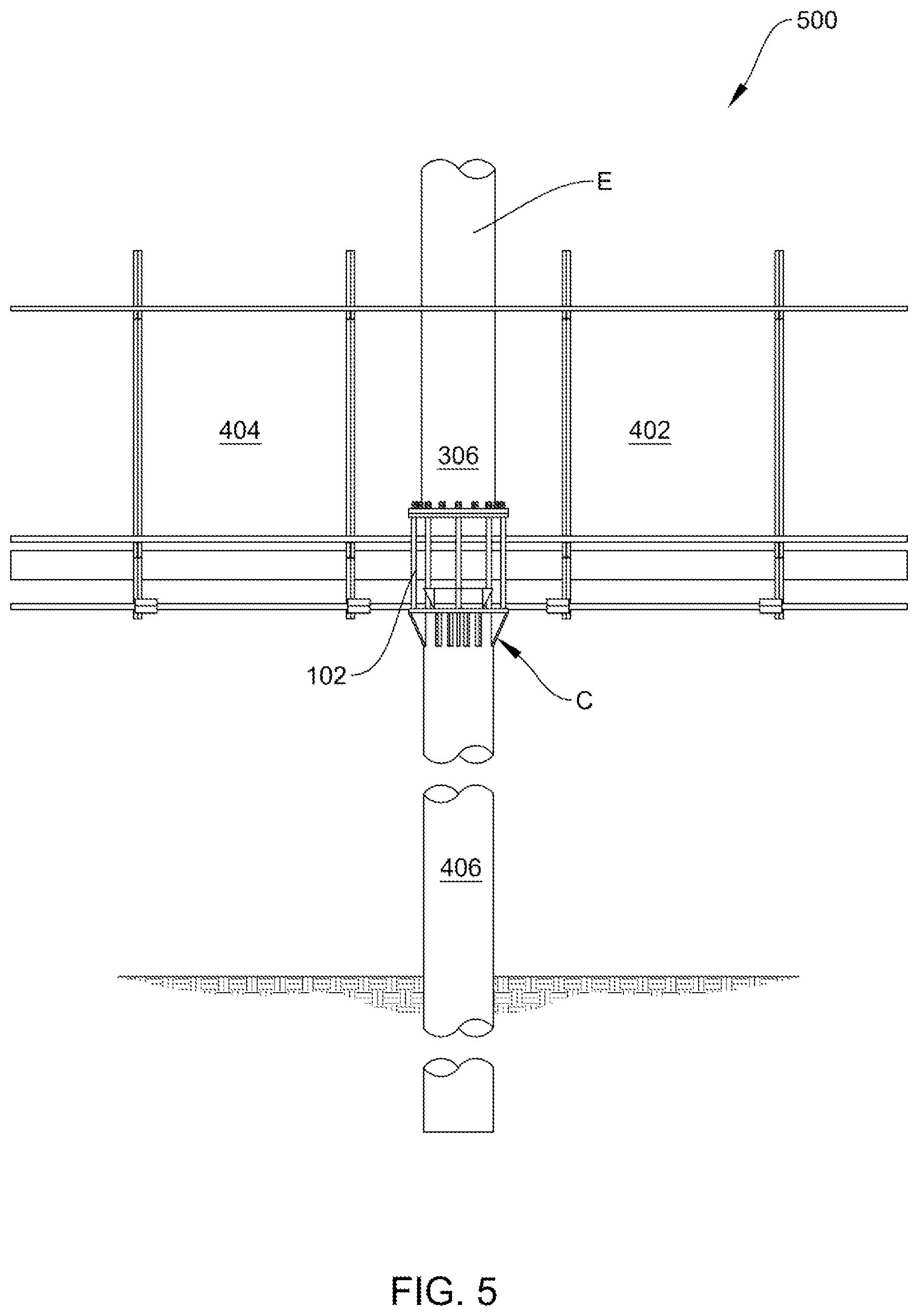 Patent US12338644 Figure 5 – Apparatus for mounting cellular tower on billboards