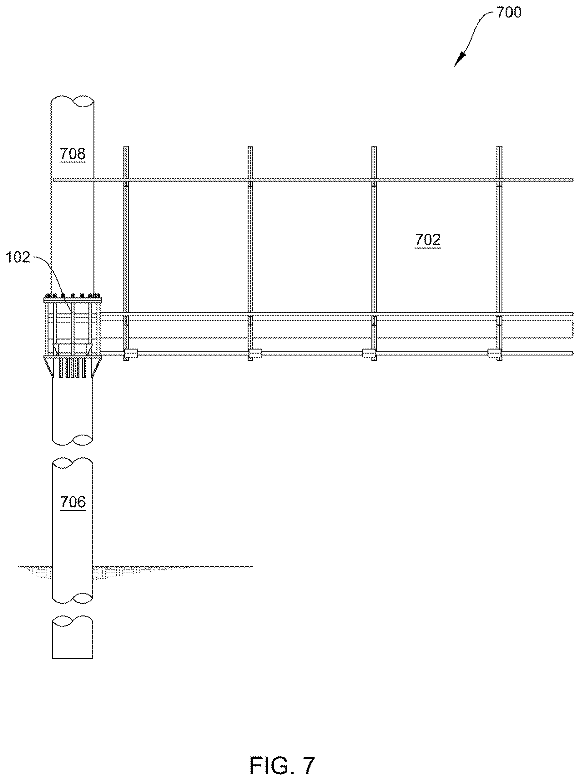 Patent US12338644 Figure 7 – Apparatus for mounting cellular tower on billboards