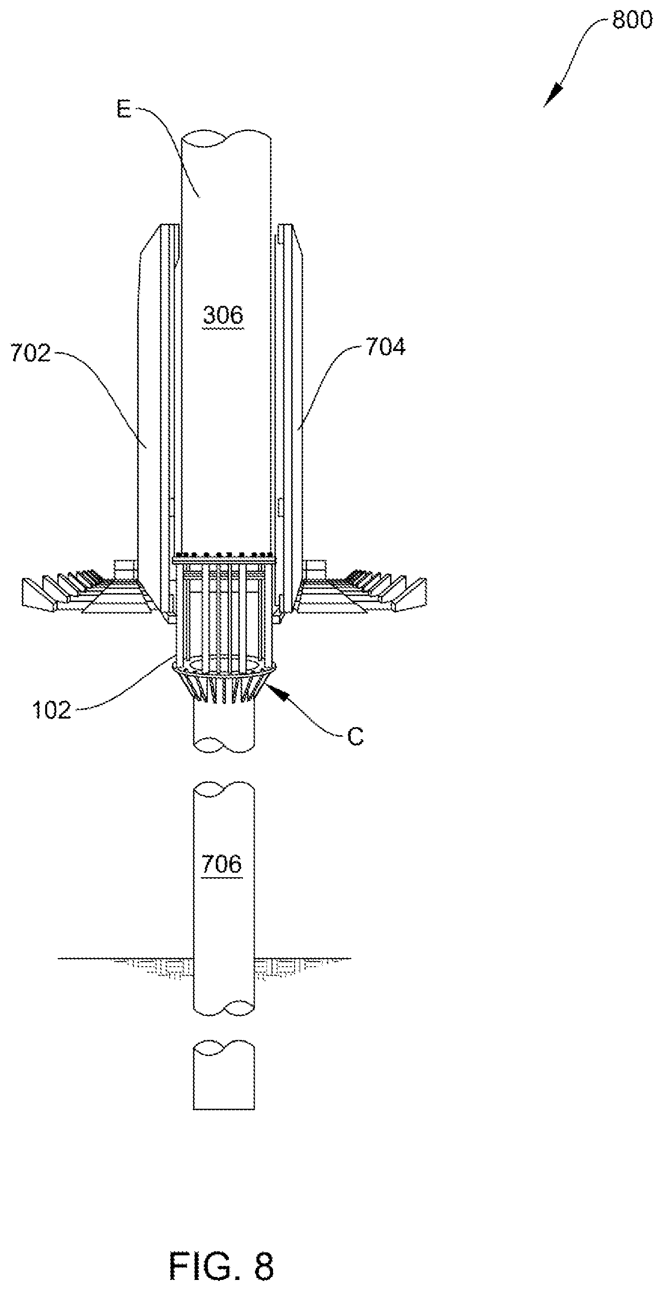 Patent US12338644 Figure 8 – Apparatus for mounting cellular tower on billboards