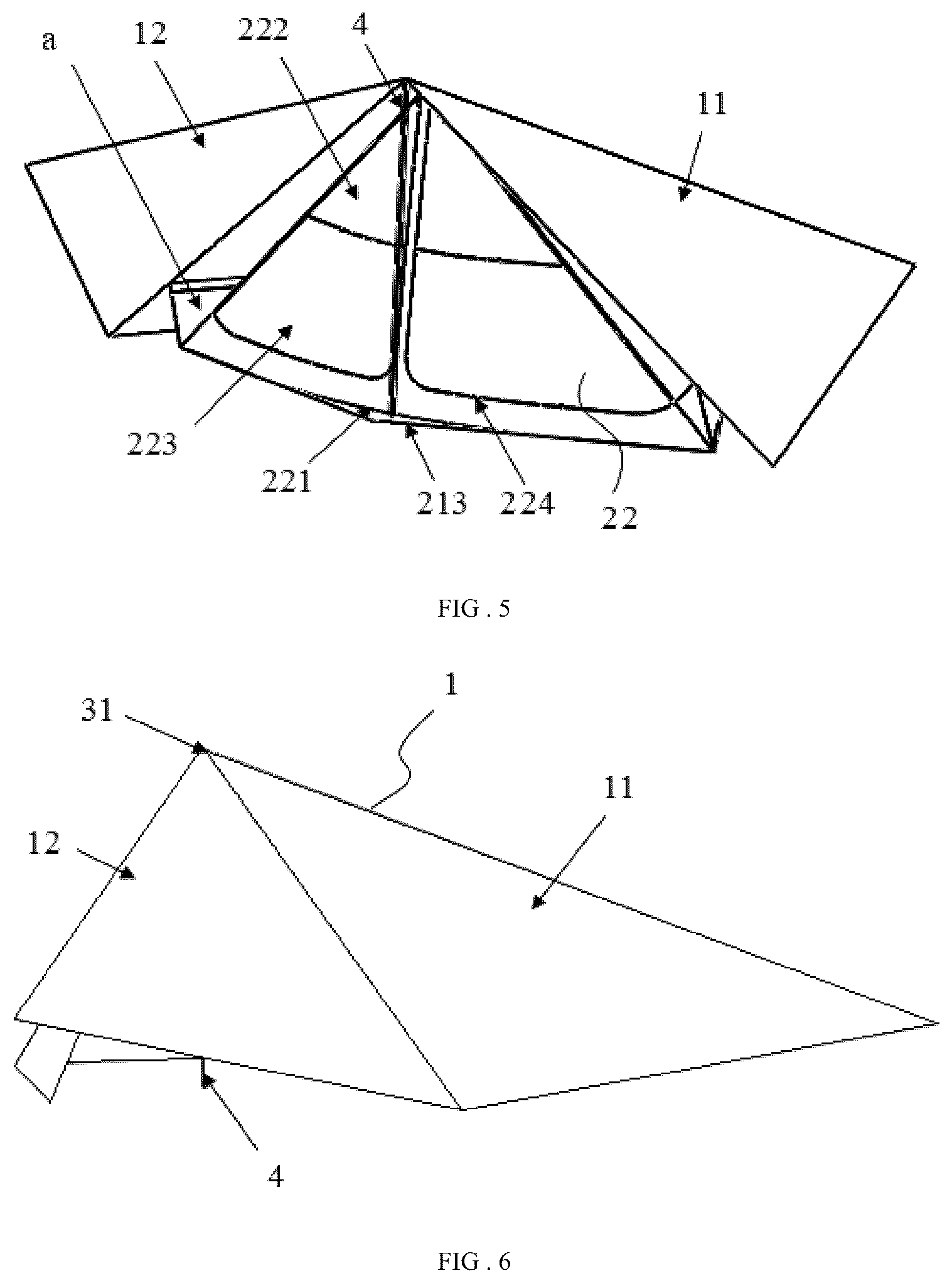 Patent US12338647 Figure 3 – Multi-functional curtain, camping tarp and tent