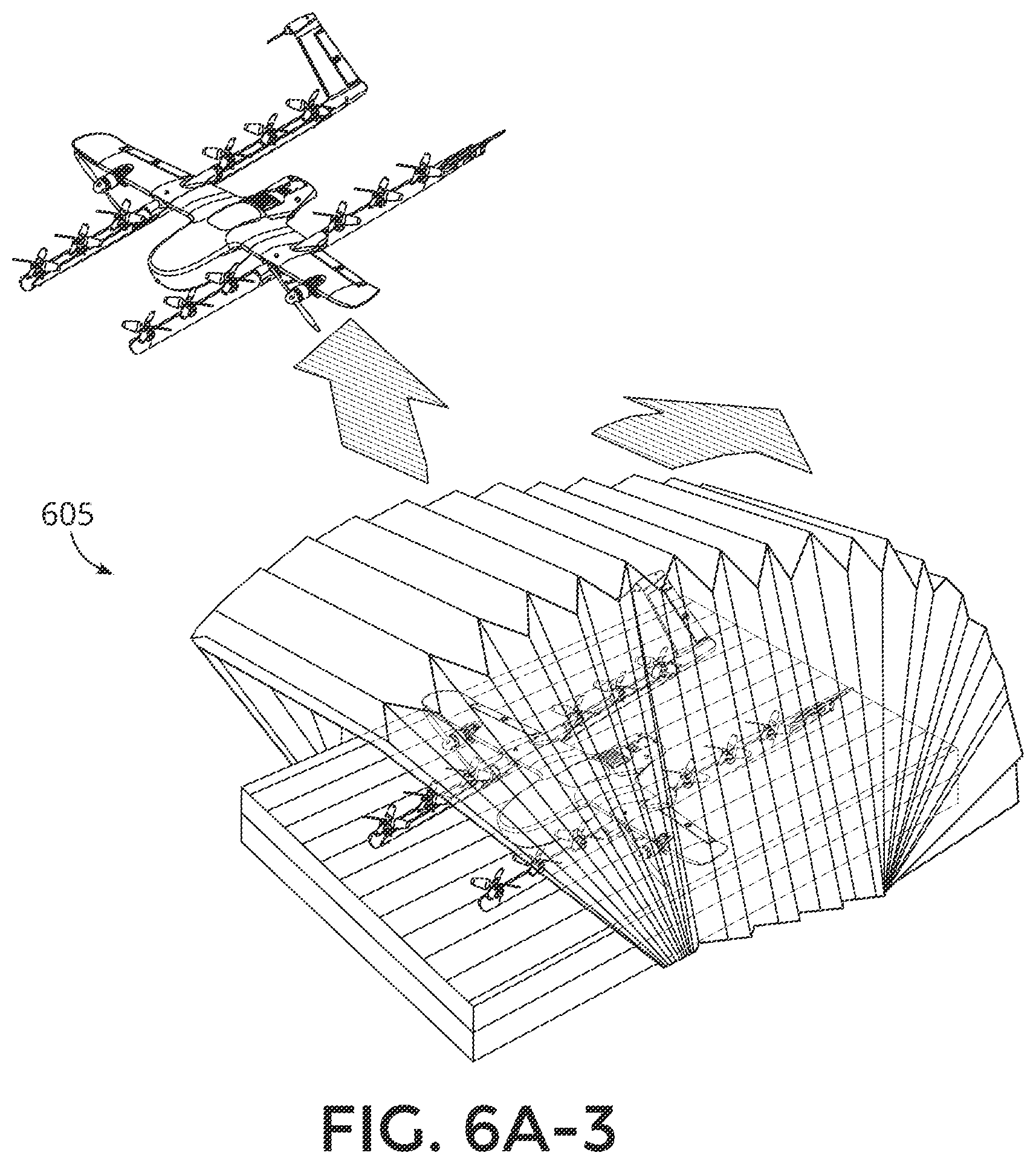 Patent US12338650 Figure 8 – Modular housing structure for unmanned aerial vehicles having a repeating structure and ingress point