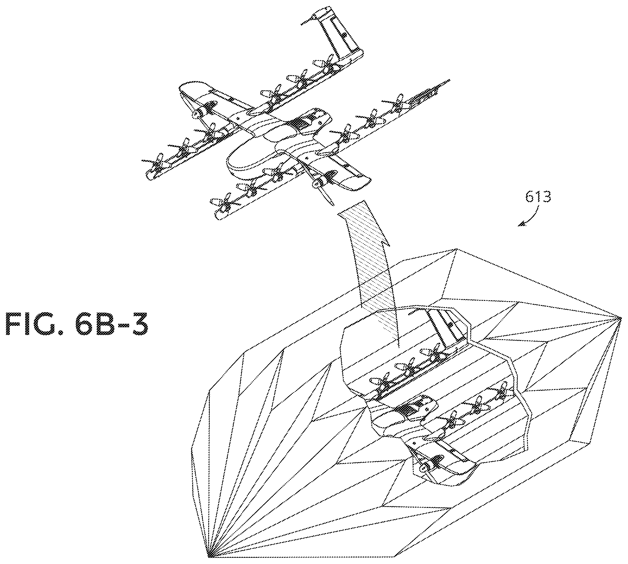 Patent US12338650 Figure 12 – Modular housing structure for unmanned aerial vehicles having a repeating structure and ingress point