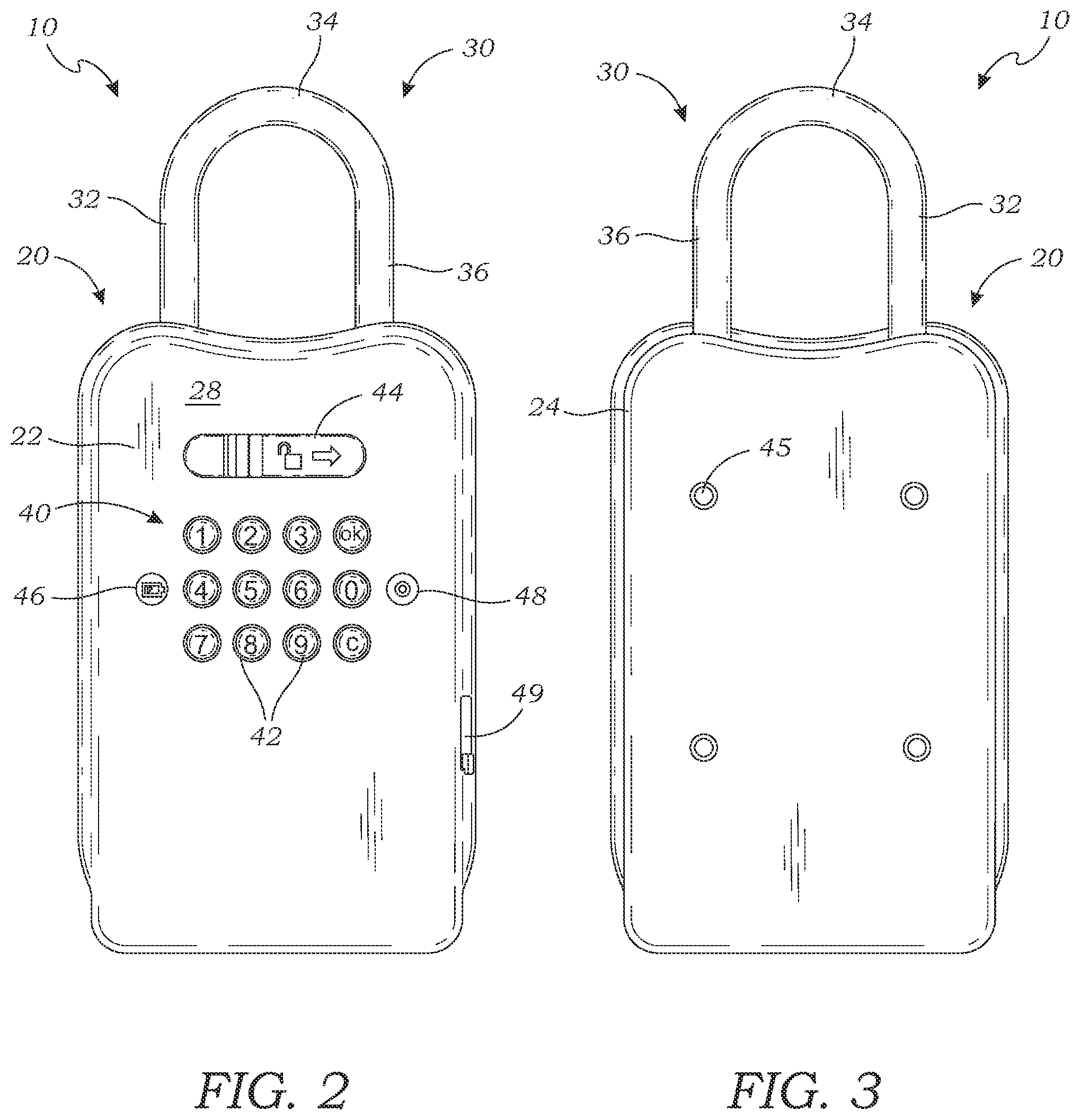 Patent US12338652 Figure 2 – Lockable shackle for a lockbox