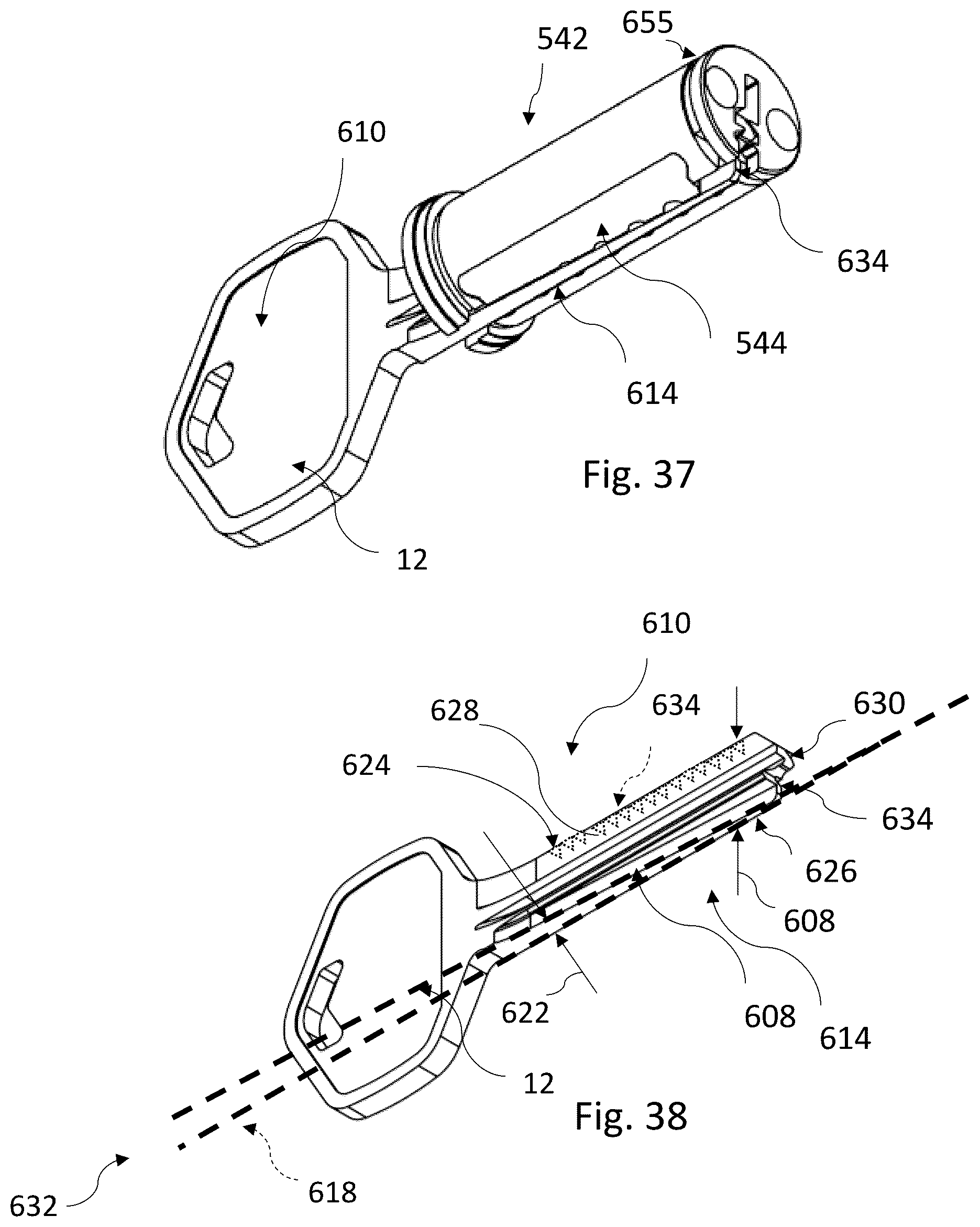 Patent US12338653 Figure 11 – Lock cores and keys