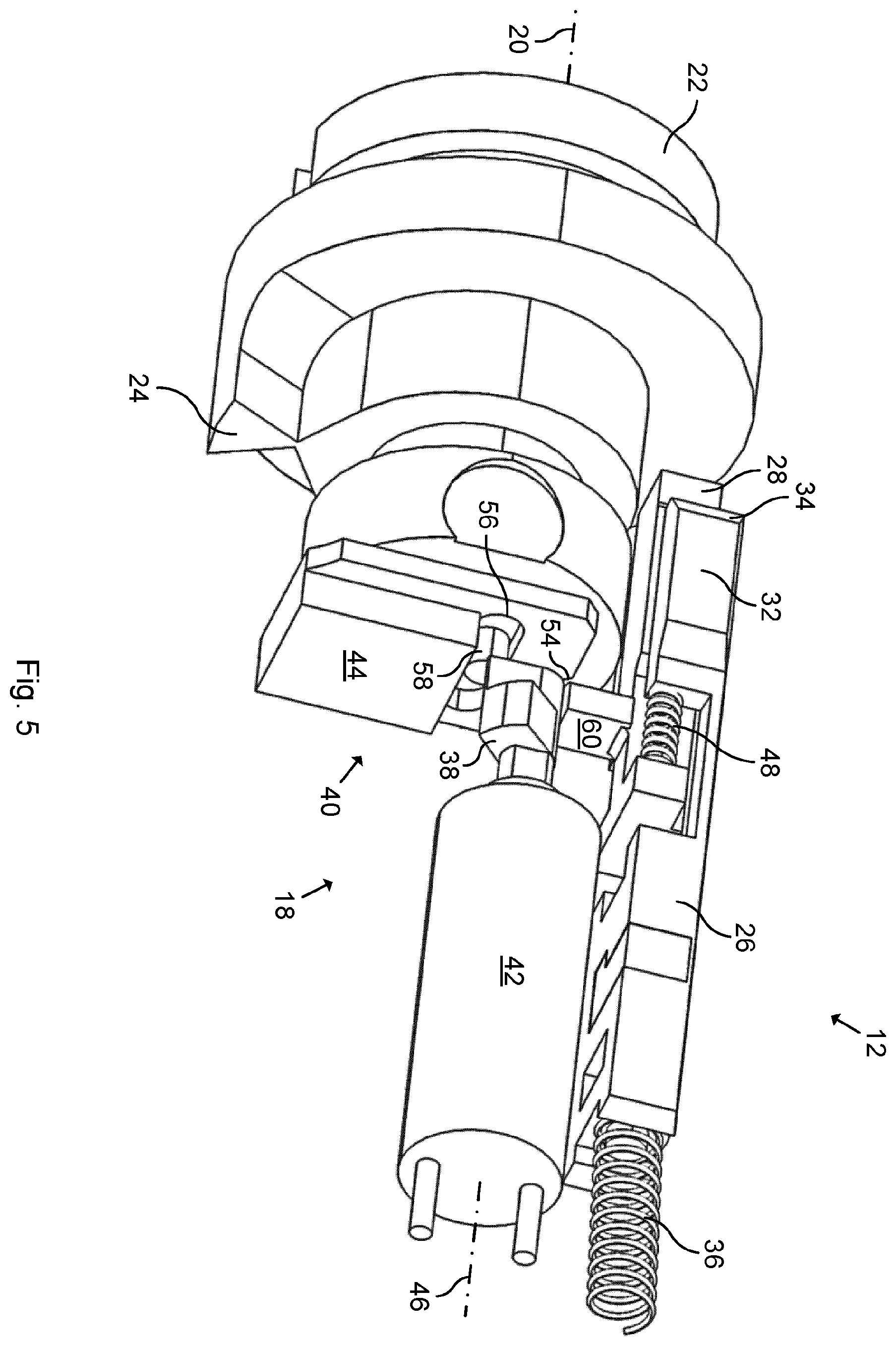 Patent US12338655 Figure 5 – Actuating device and lock device