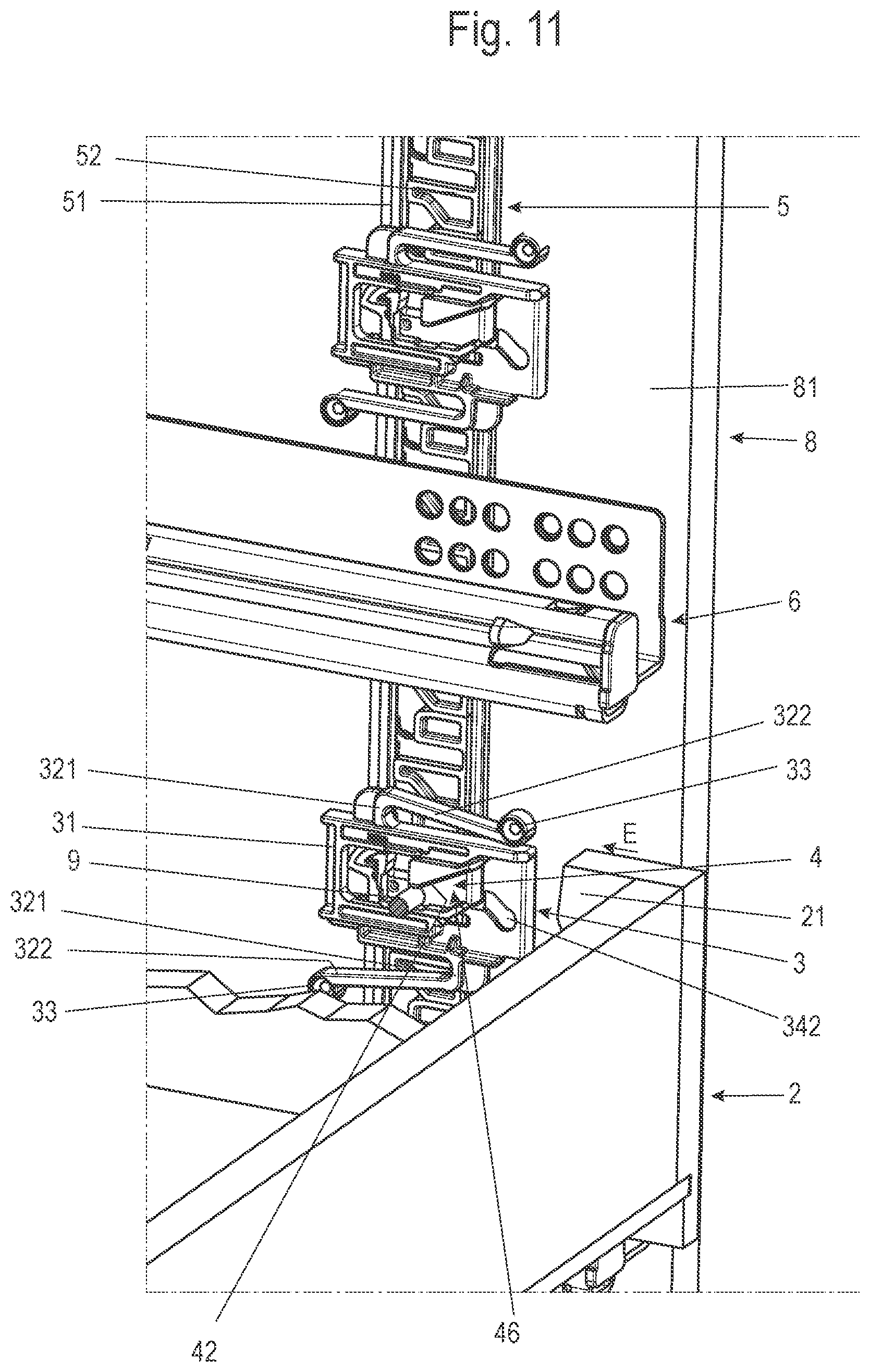 Patent US12338658 Figure 12 – Coupling element, locking system and furniture
