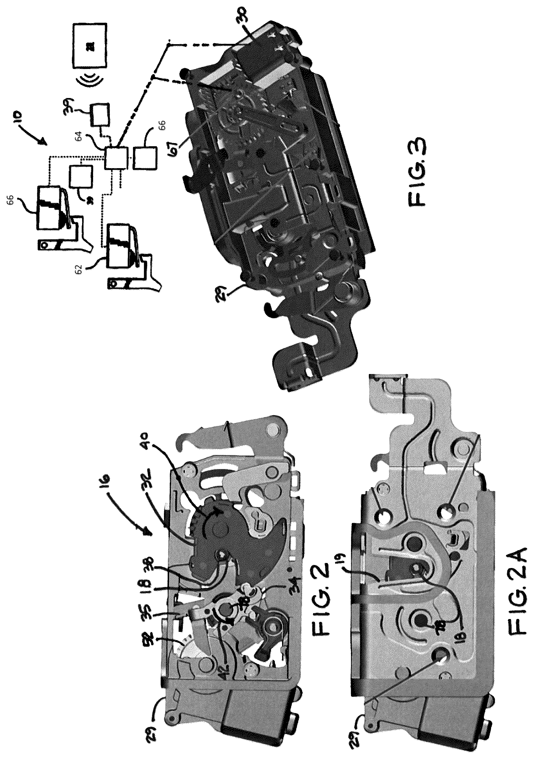 Patent US12338663 Figure 2 – Closure latch assembly with bi-directional power release mechanism
