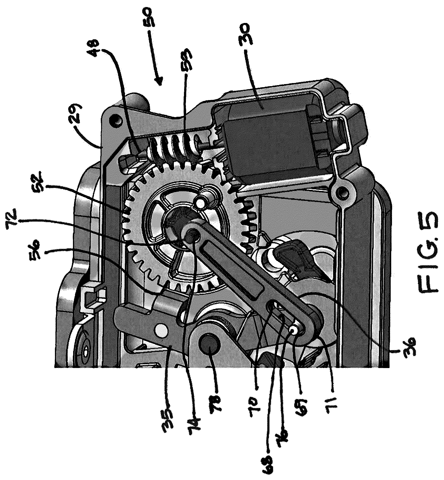 Patent US12338663 Figure 4 – Closure latch assembly with bi-directional power release mechanism