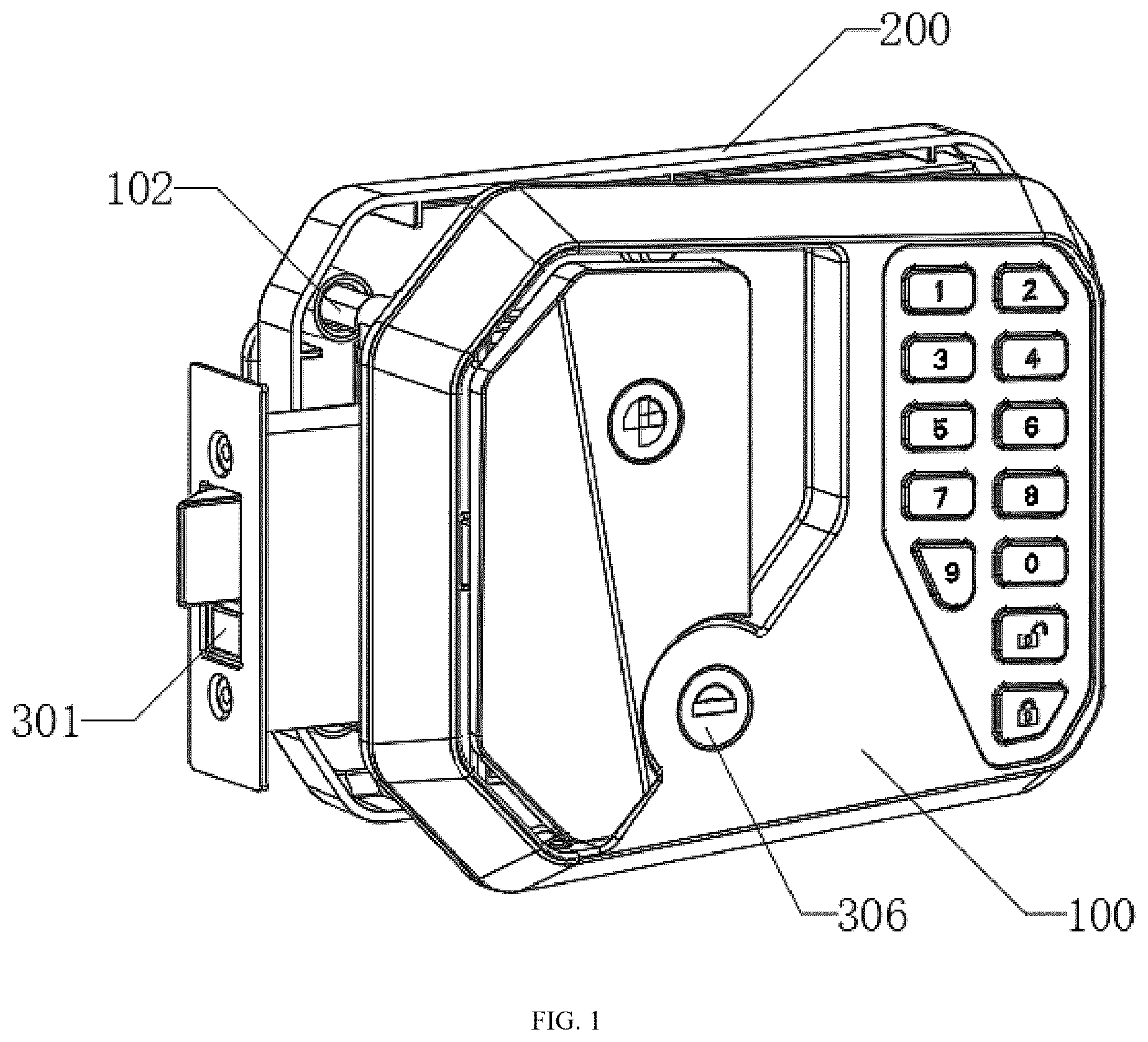 Patent US12338666 Figure 1 – Transmission device for door lock of recreational vehicle
