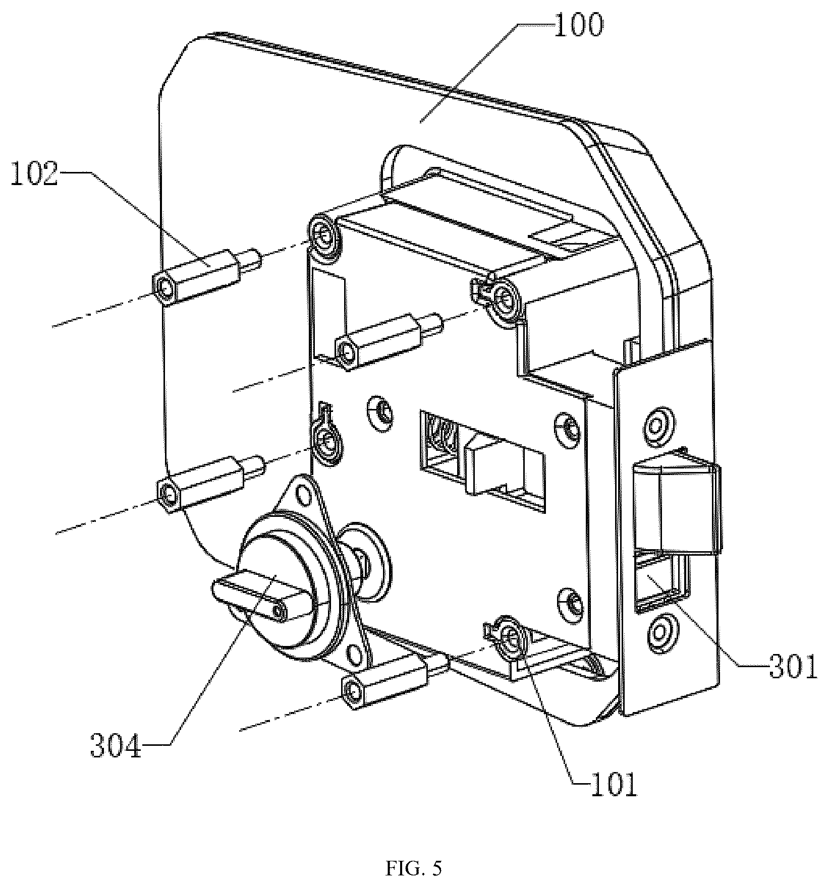 Patent US12338666 Figure 5 – Transmission device for door lock of recreational vehicle