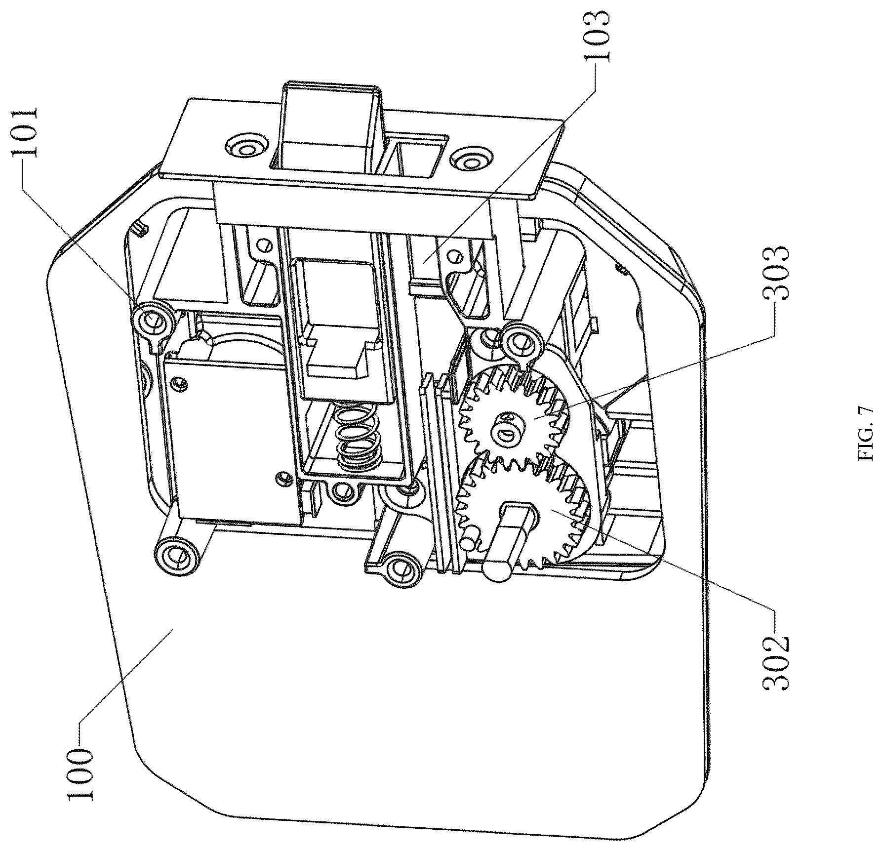 Patent US12338666 Figure 7 – Transmission device for door lock of recreational vehicle