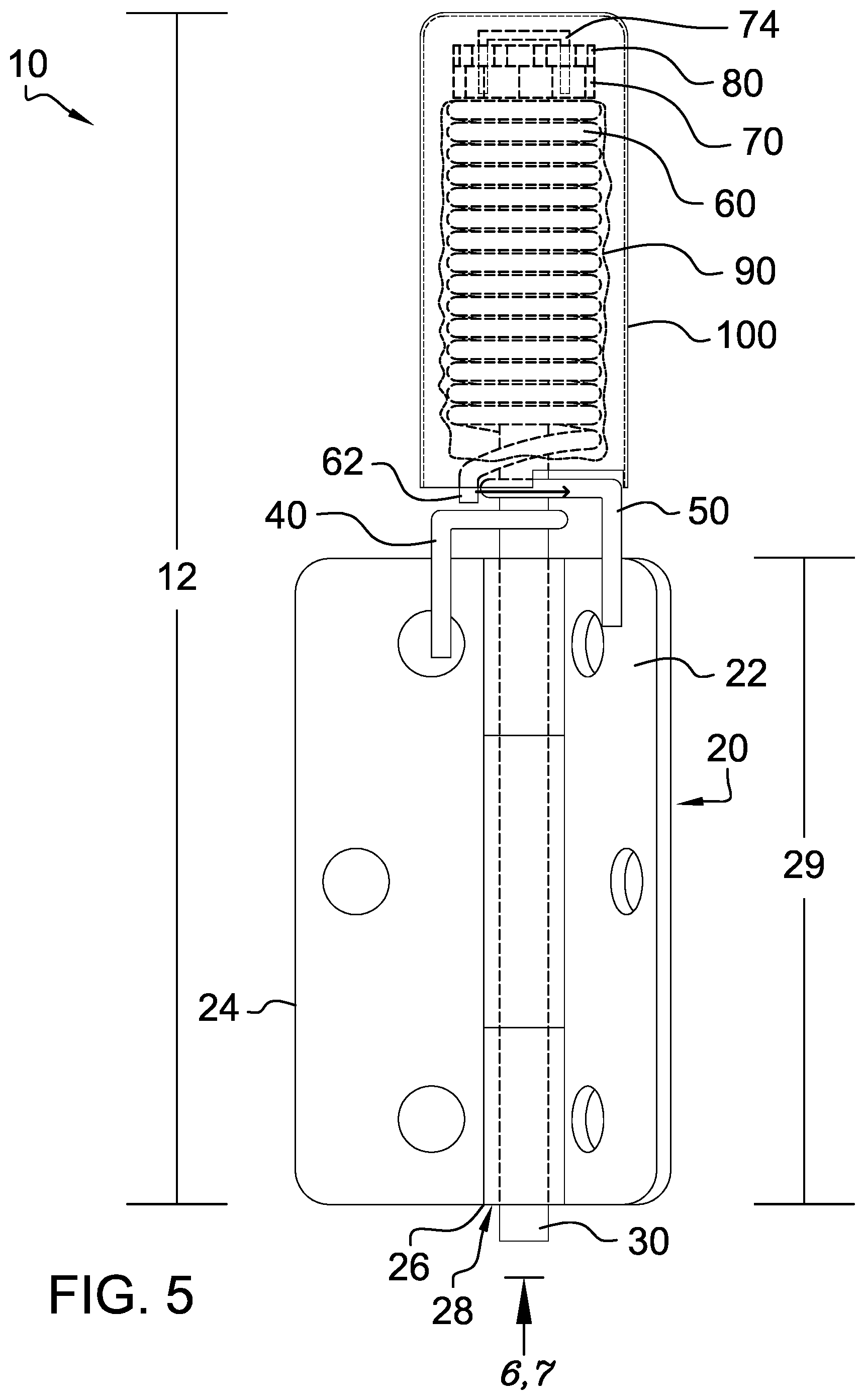 Patent US12338668 Figure 5 – Self-closing residential fire hinge apparatus