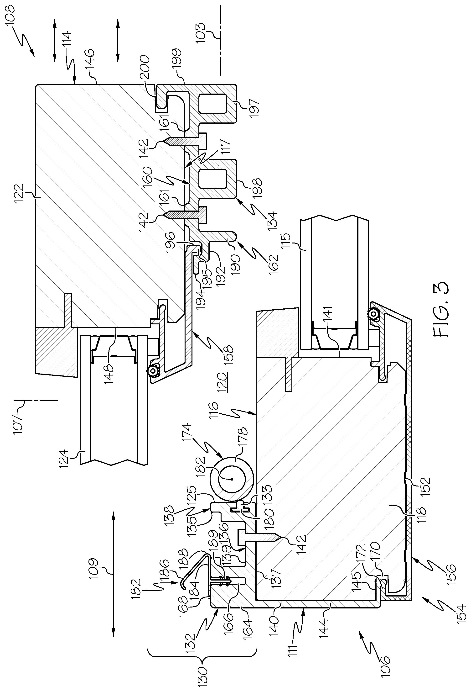 Patent US12338676 Figure 3 – Fenestration unit with plural panels and interpanel coupling system