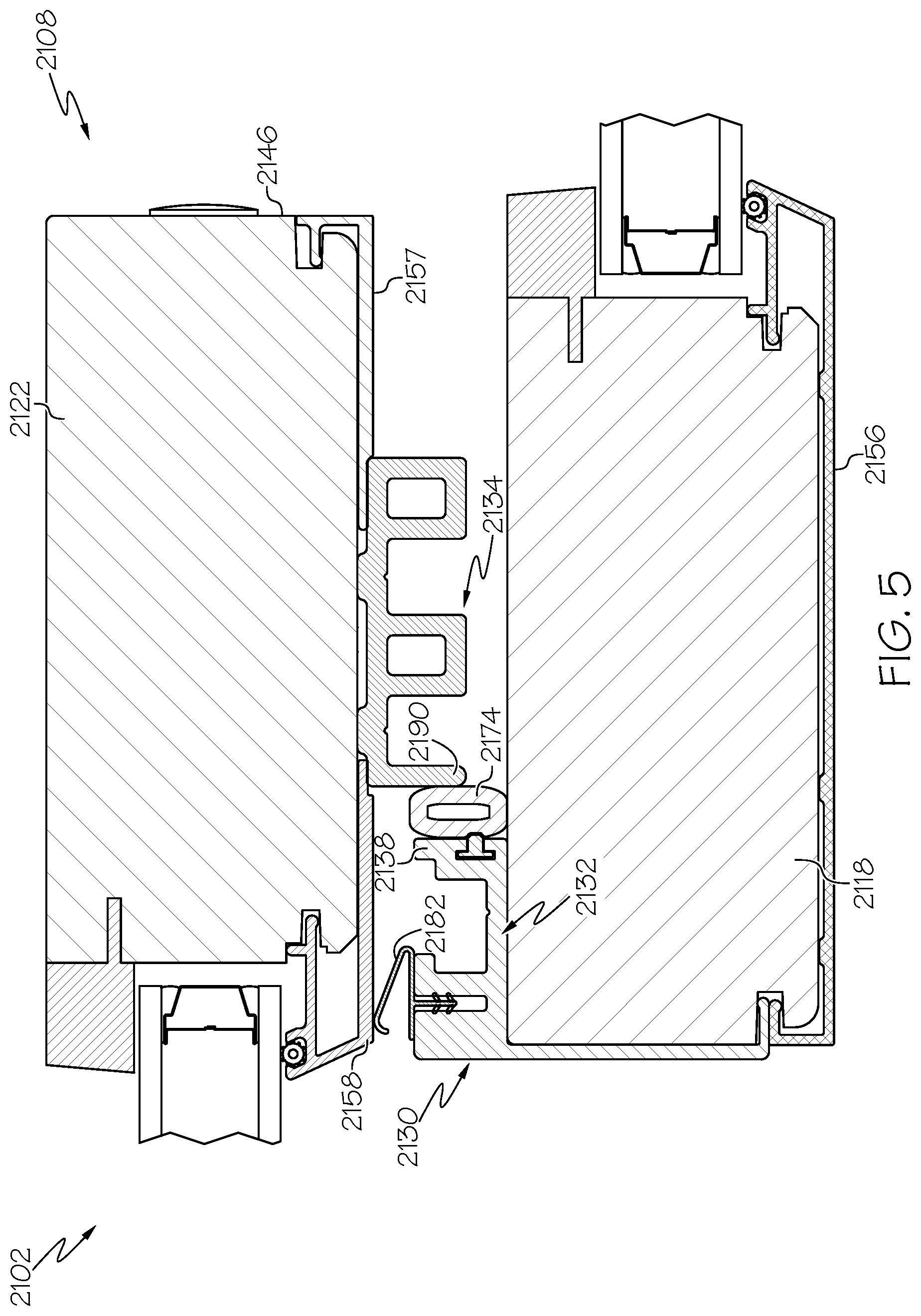 Patent US12338676 Figure 5 – Fenestration unit with plural panels and interpanel coupling system