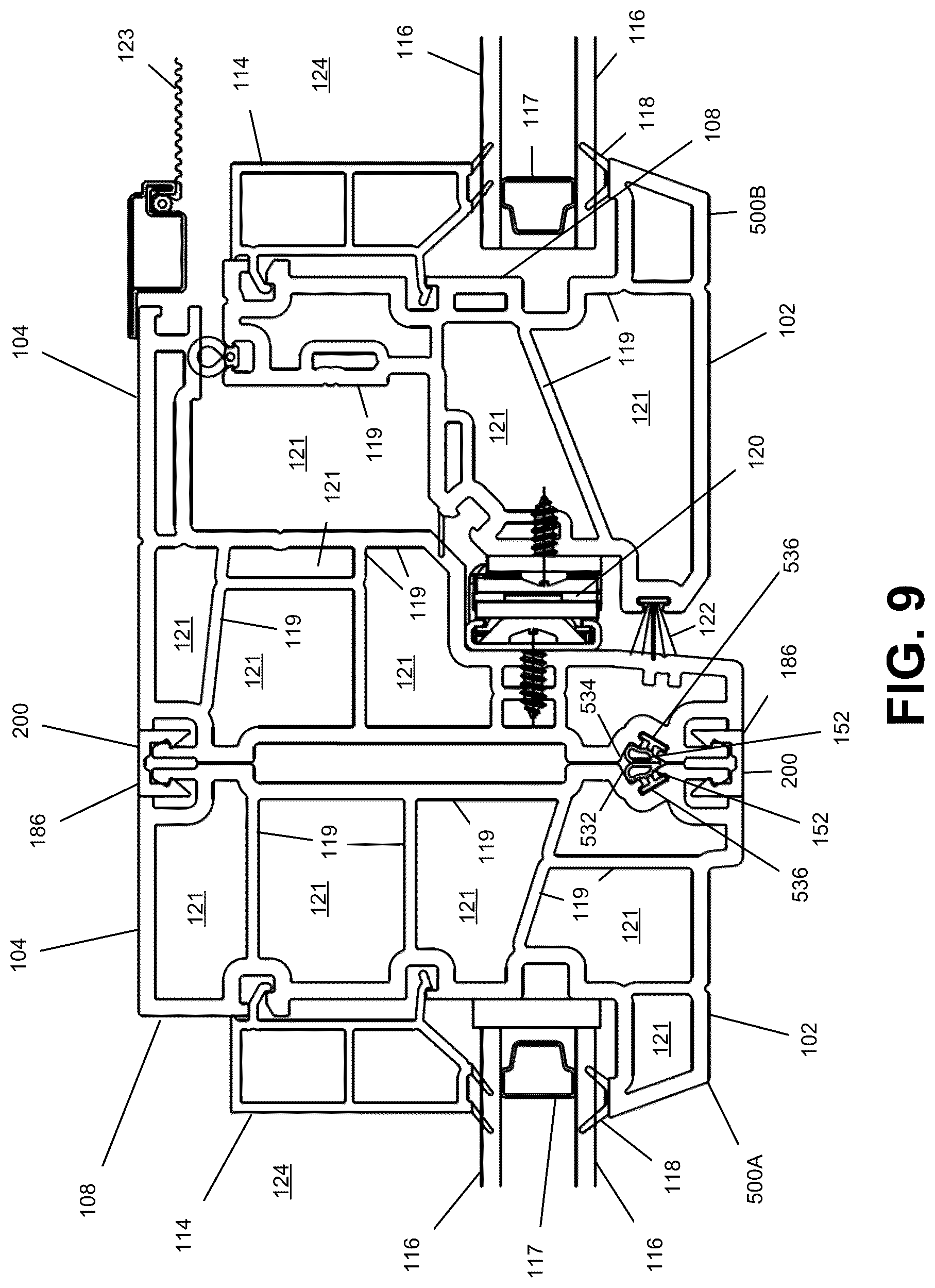 Patent US12338678 Figure 9 – Window assembly for mitigating fluid ingress