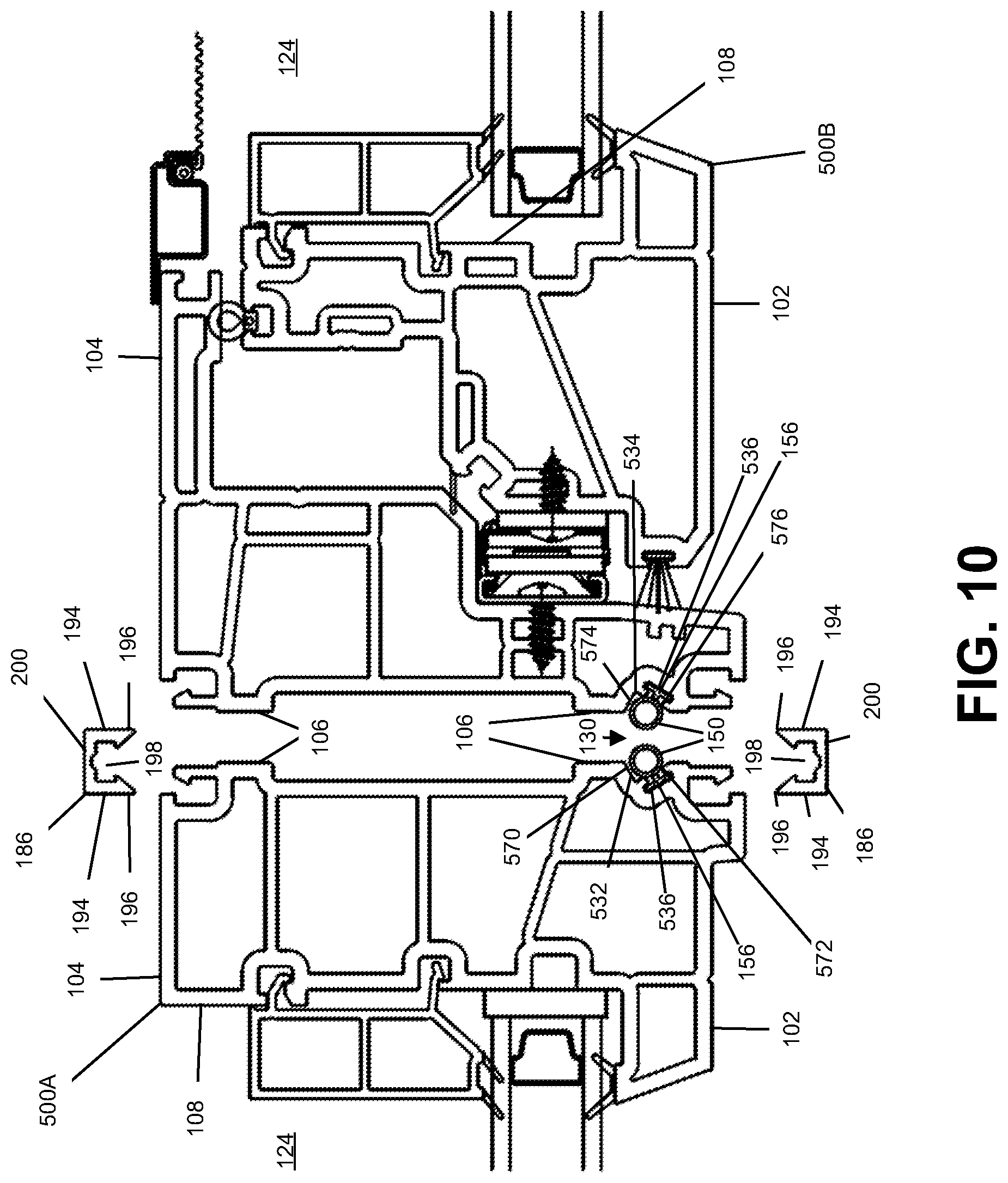 Patent US12338678 Figure 10 – Window assembly for mitigating fluid ingress