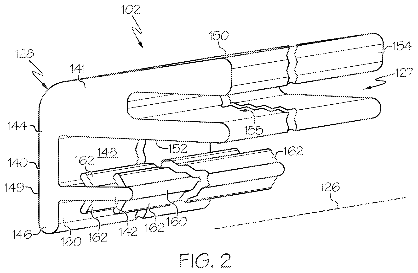 Patent US12338679 Figure 2 – Weatherstrip carrier that removably attaches to fenestration unit