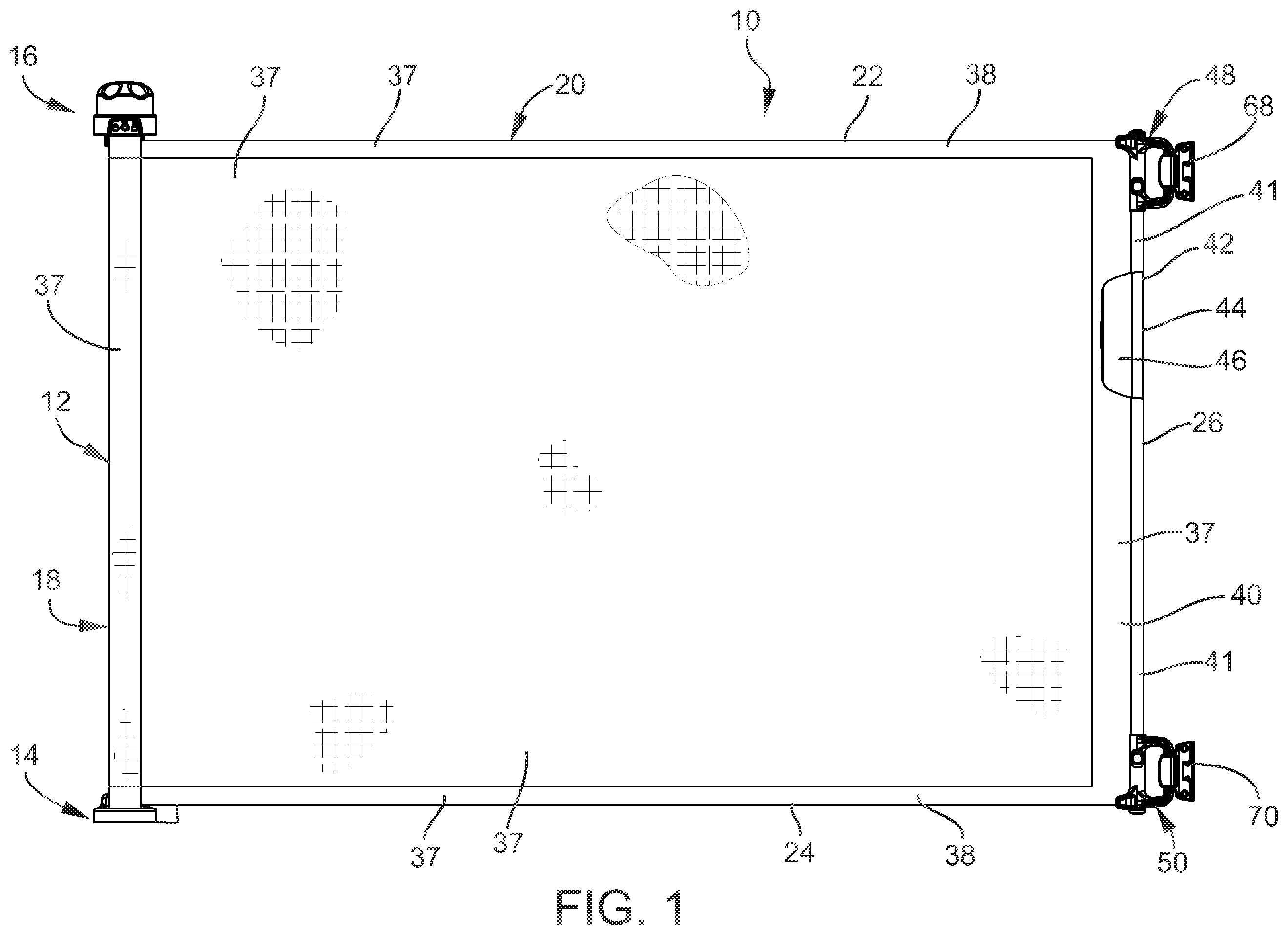 Patent US12338681 — Retractable flexible gate — Figure 1
